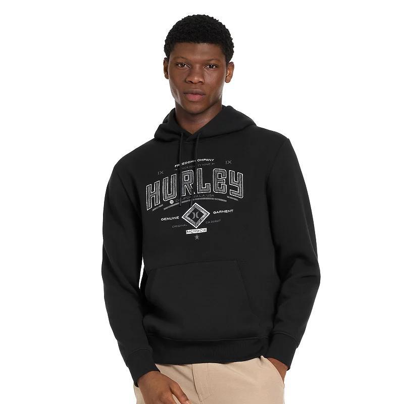 Men's Hurley Collegiate Logo Graphic Hoodie, Size: Small, Black Product Image