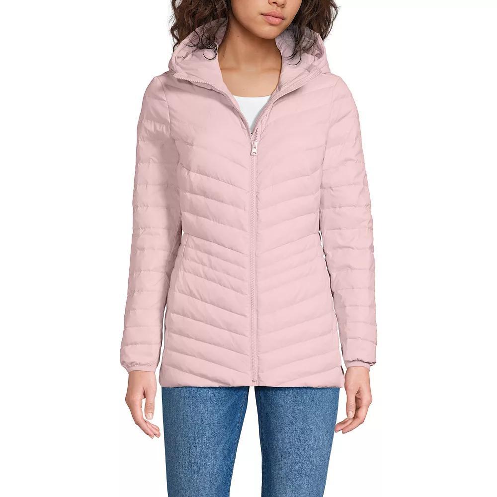 Women's Lands' End Hooded Down Wanderweight Ultralight Packable Jacket,  Product Image