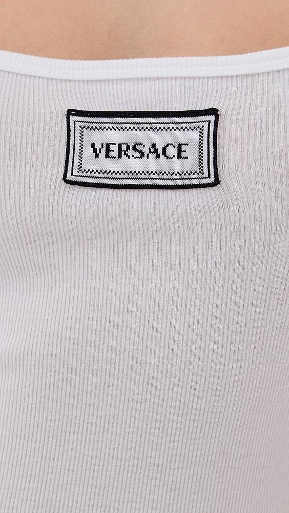 Versace Rib Tank Top with Embroidery Patch | Shopbop Product Image