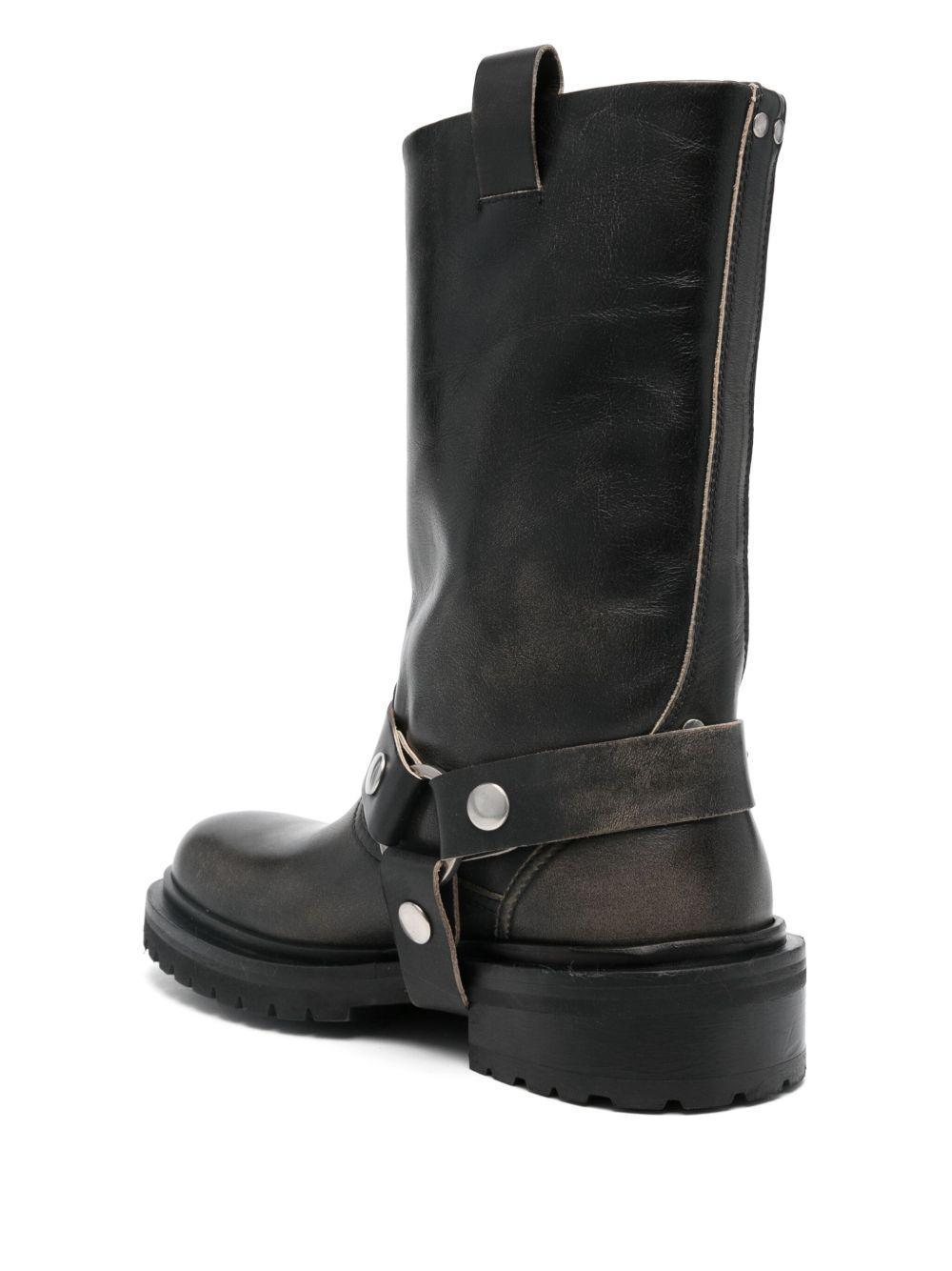 leather biker boots Product Image