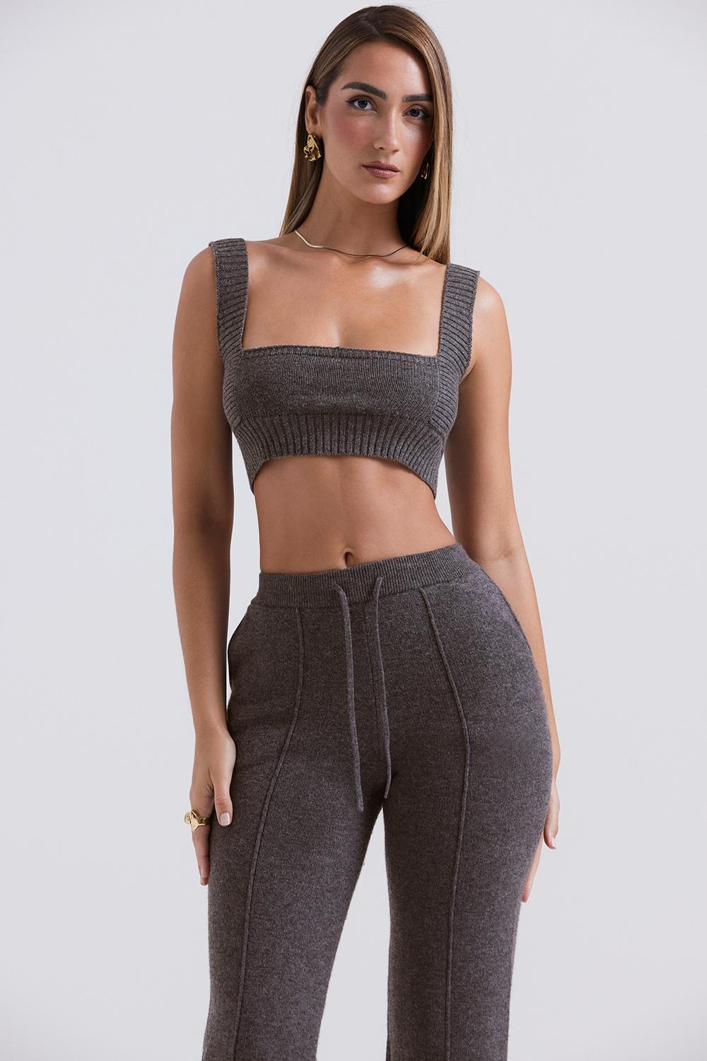 Sia Charcoal Cashmere Blend Bralette - SALE Product Image