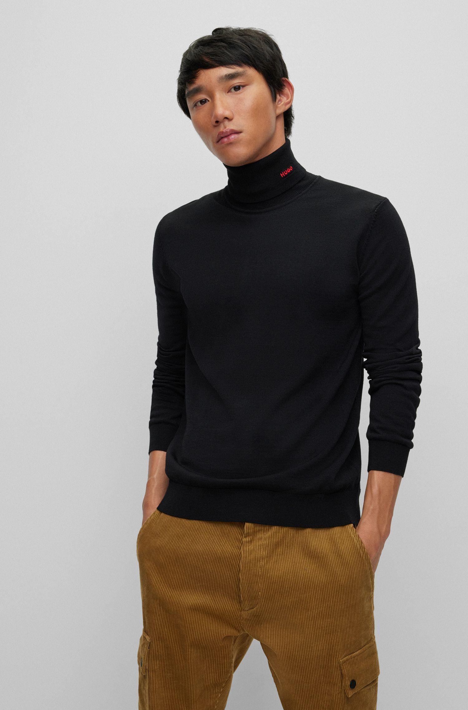 HUGO BOSS High-necked Long-sleeved Hoodie In Black Product Image