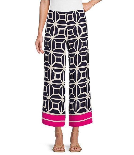 Trina Turk Orlett Printed Georgette Flat Front Cropped Coordinating Pants Product Image