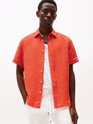 Regular Fit Pigment-Dyed Linen Shirt Product Image