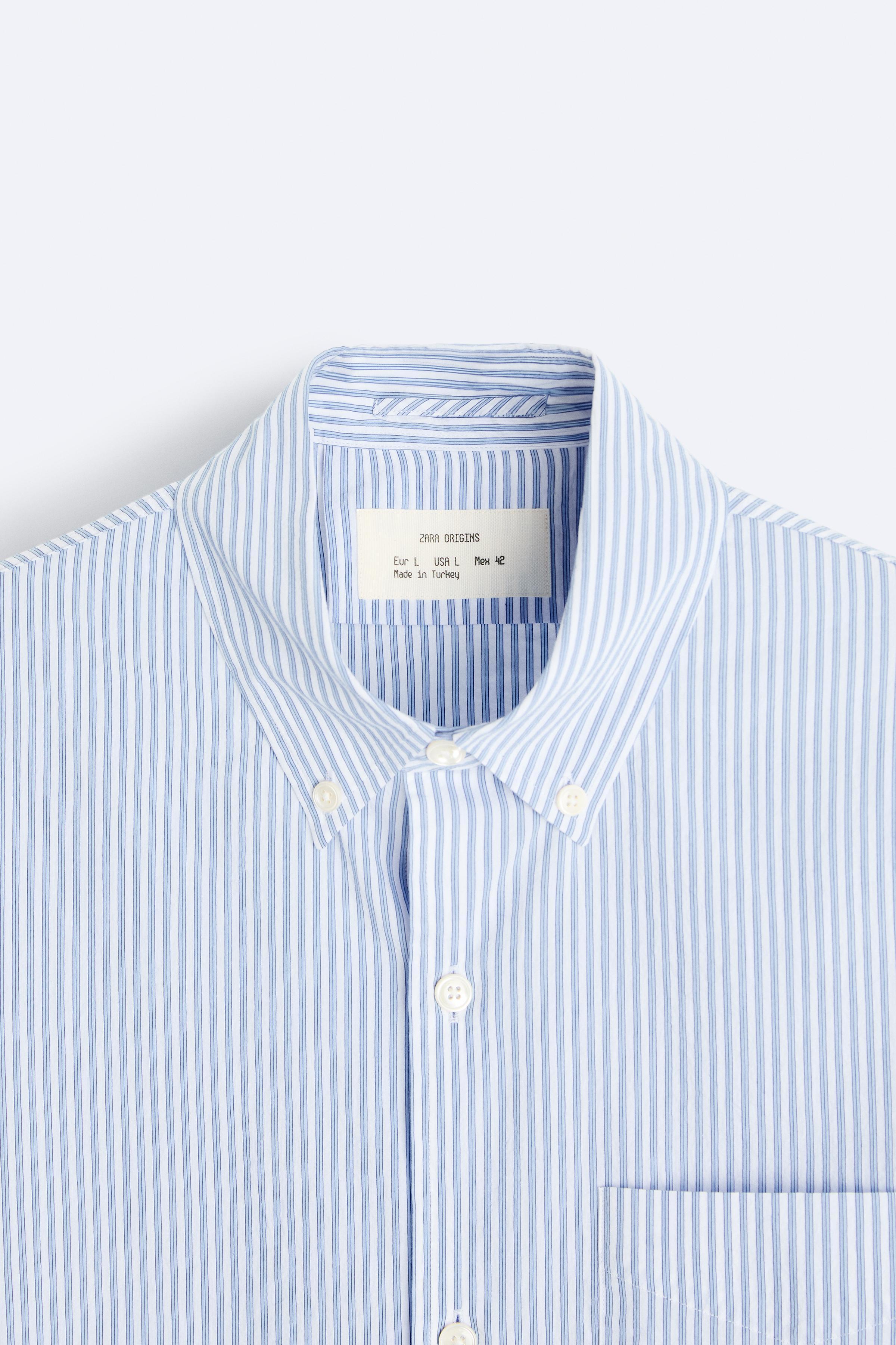 WRINKLE LOOK STRIPED SHIRT Product Image