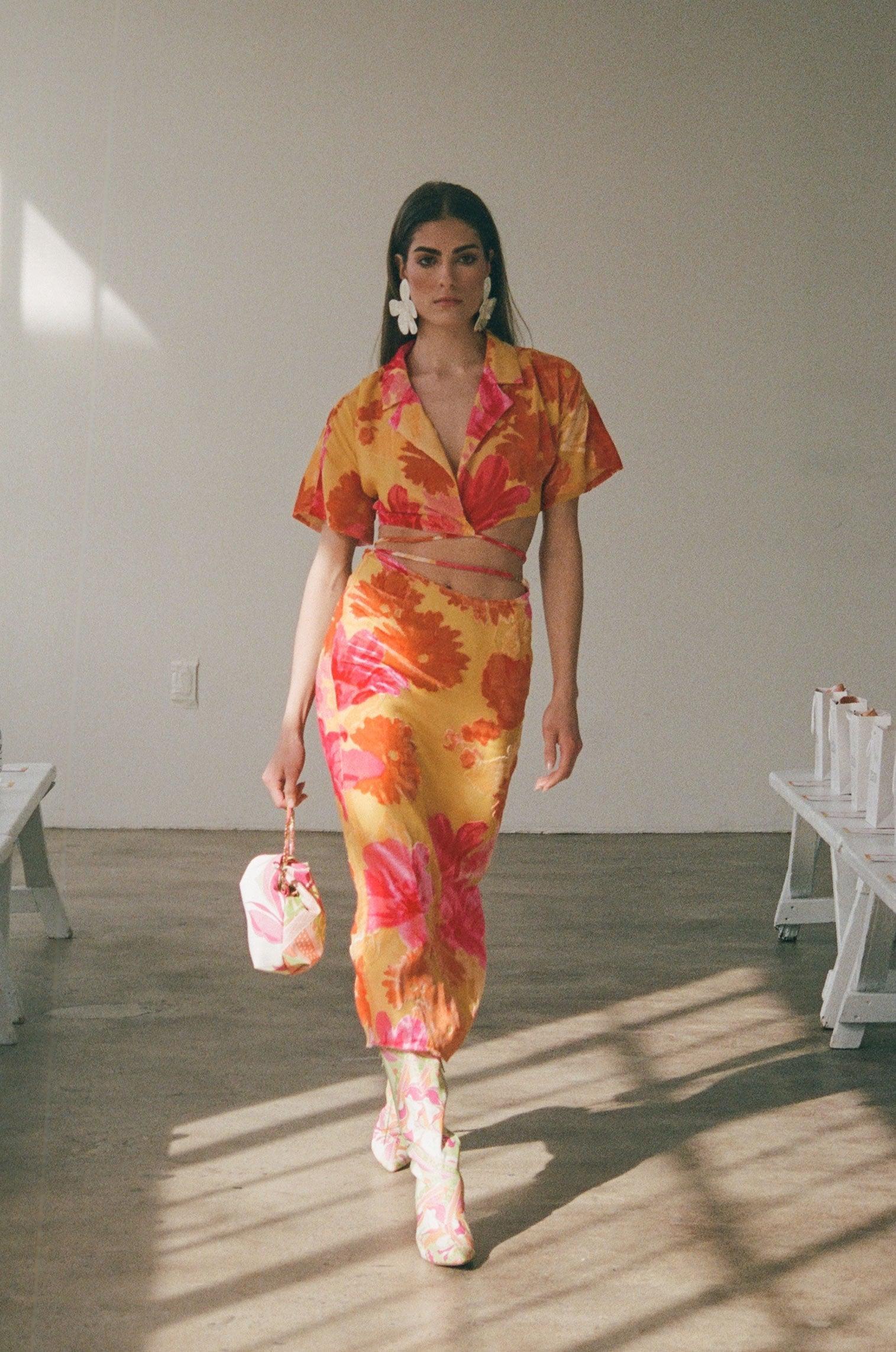 Sorrenta Wrap Top - Floreale Sunny Product Image