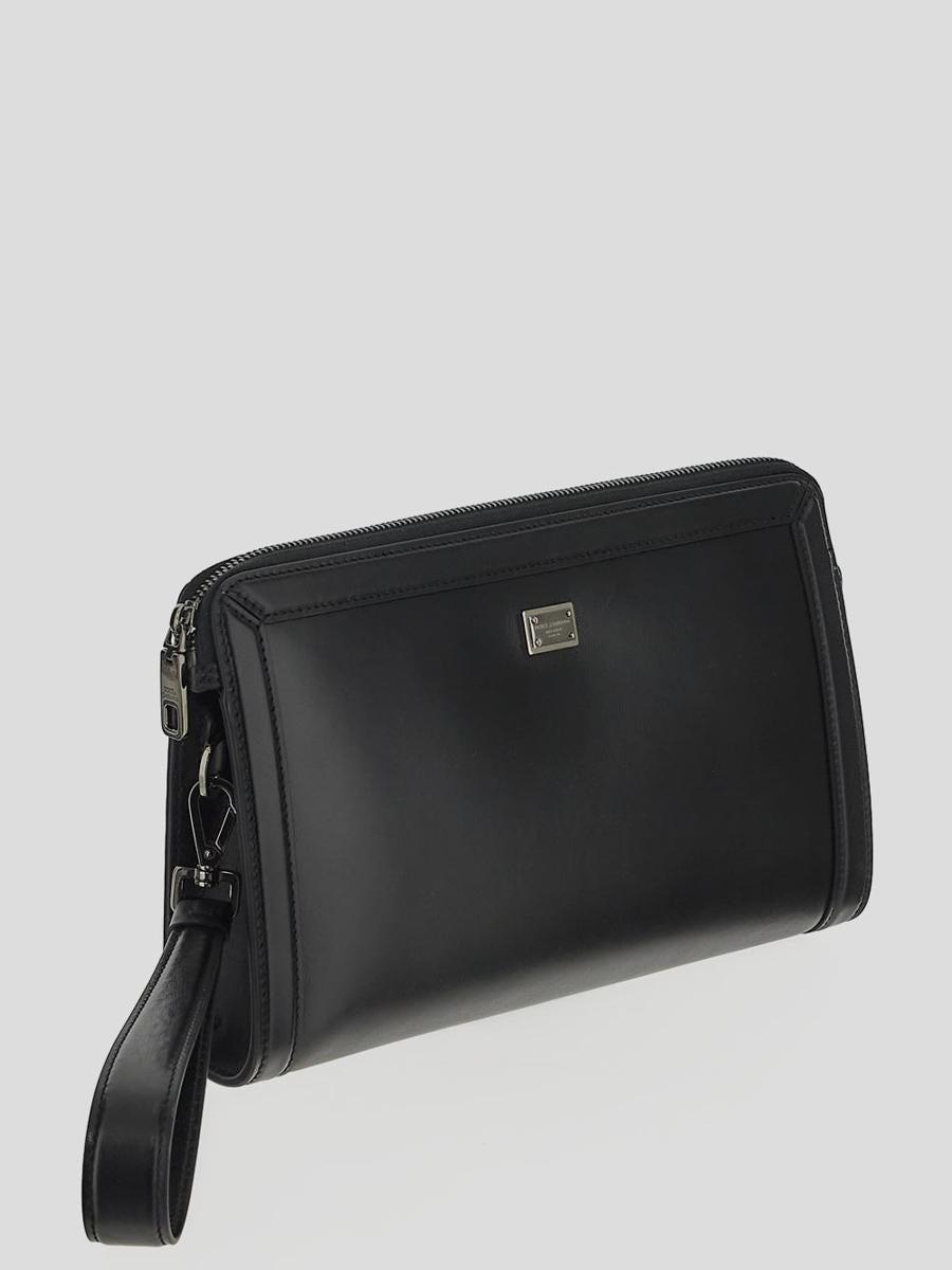 Logo-plaque Clutch Bag In Black Product Image