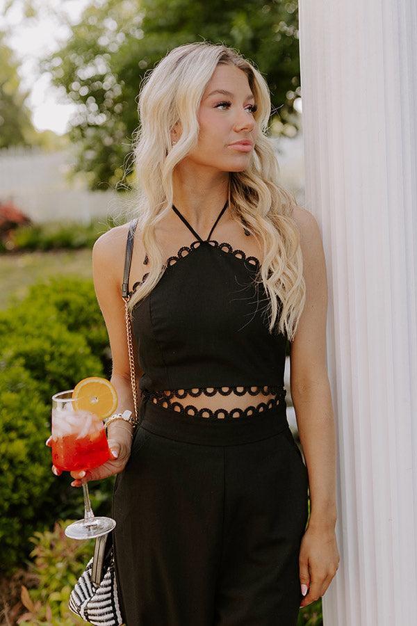 Penthouse Chic Linen-Blend Halter Top Product Image