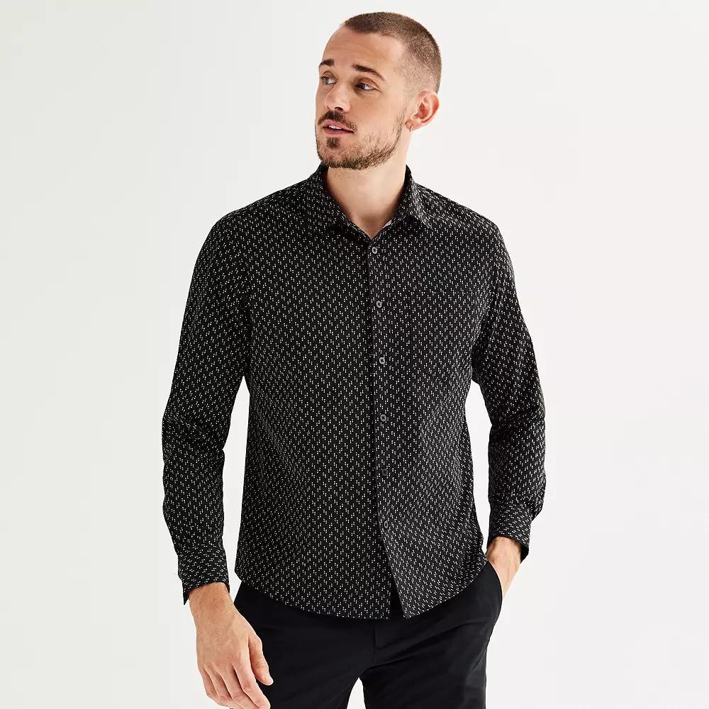 Men's FLX Slim Performance Untucked-Fit Button Down Long Sleeve Shirt,  Product Image