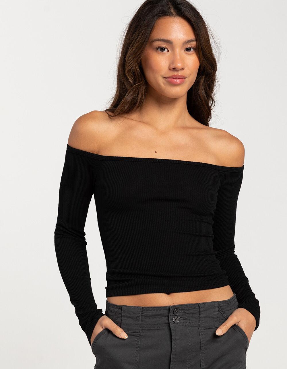 RSQ Womens Off Shoulder Long Sleeve Top Product Image