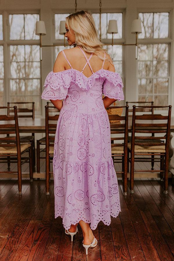 Cue The Charm Eyelet Midi Dress Product Image