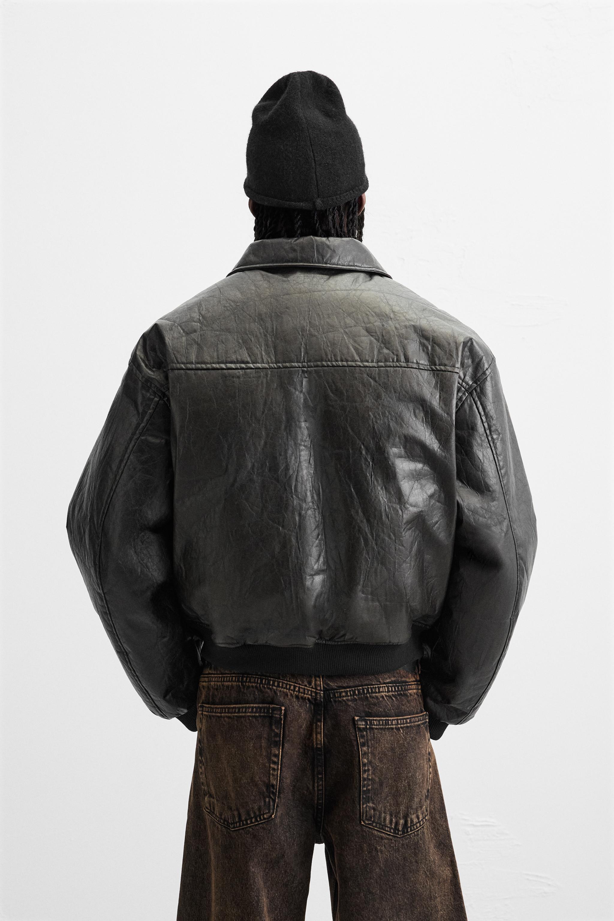 FAUX LEATHER PADDED JACKET Product Image