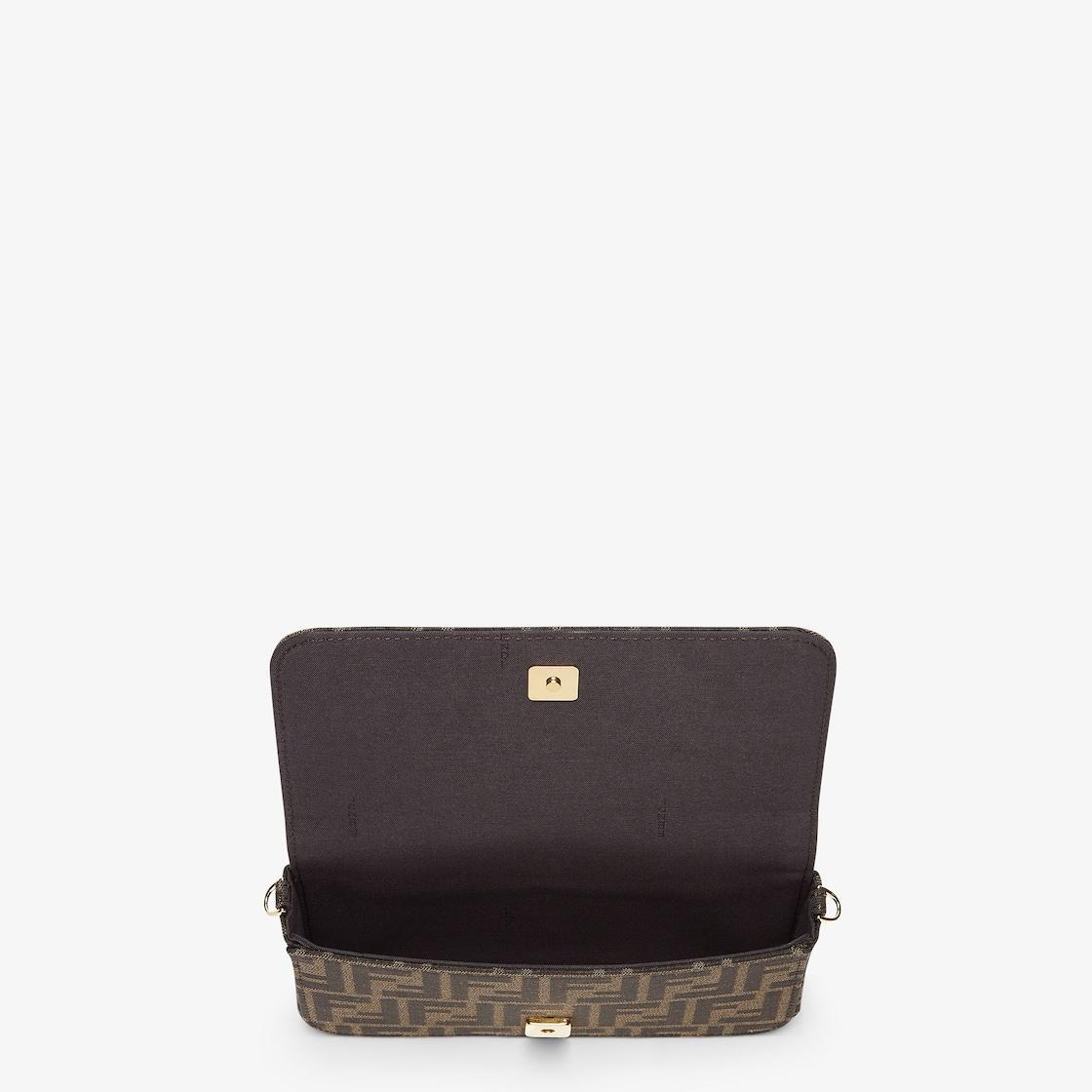 Fendigraphy Wallet On ChainBrown FF fabric wallet Product Image