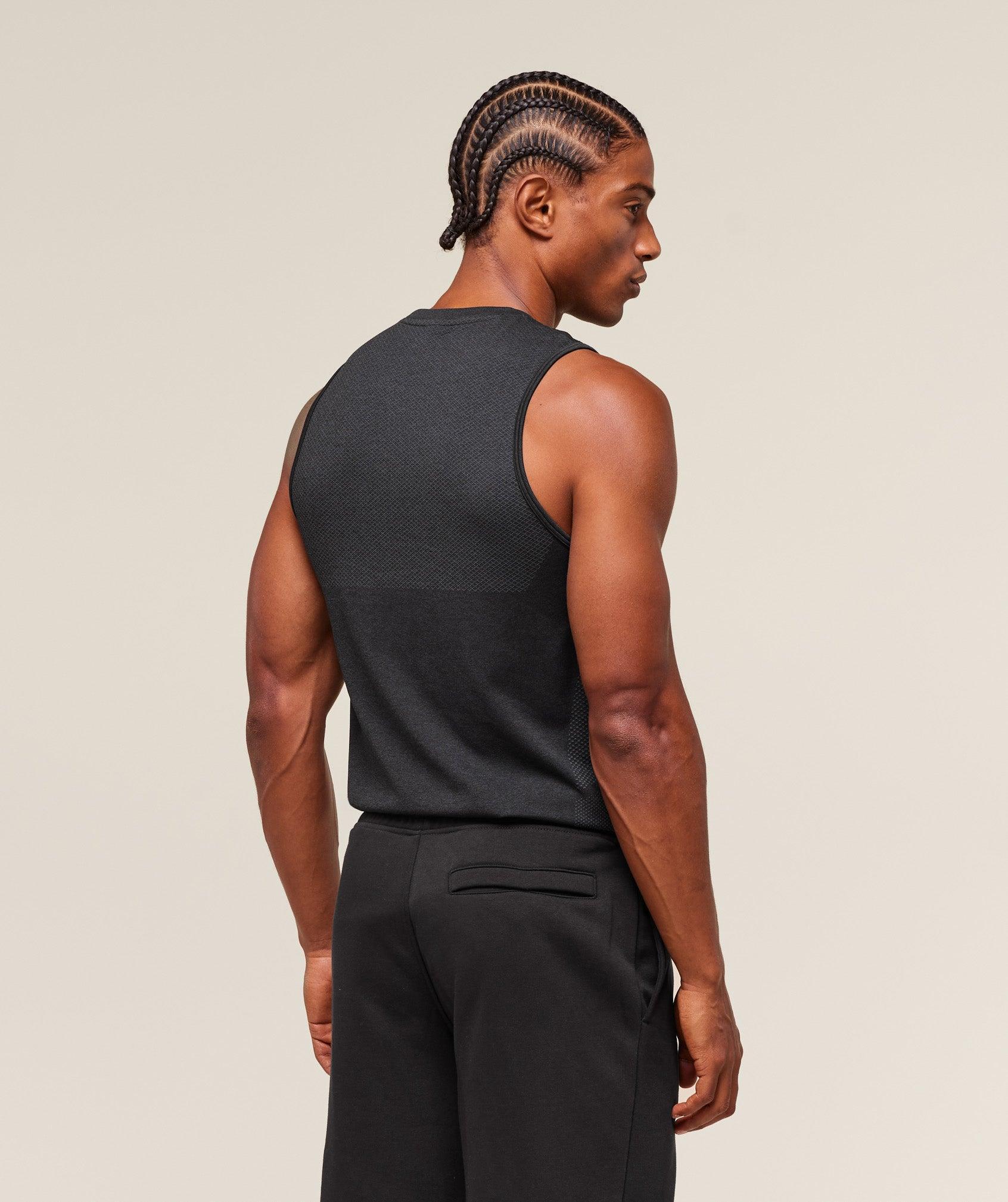 Gymshark Vital Tank - Black/Silhouette Grey Male Product Image