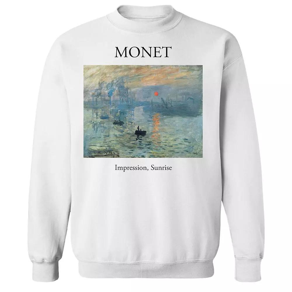 Junior's Monet Impressions Sunrise Graphic Fleece Sweatshirt, Women's, Size: XL, White Product Image