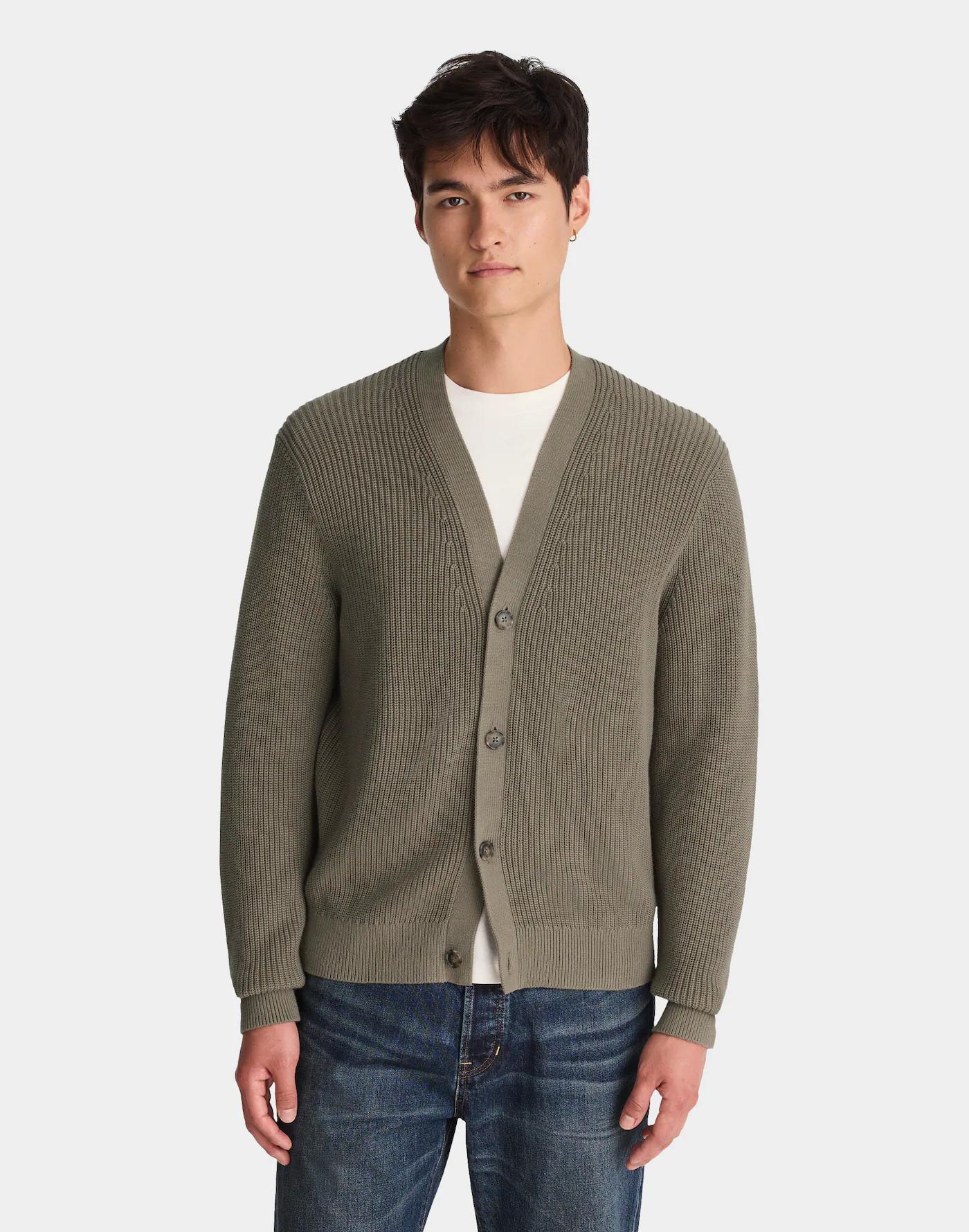 Cotton Shaker-Stitch Cardigan Product Image