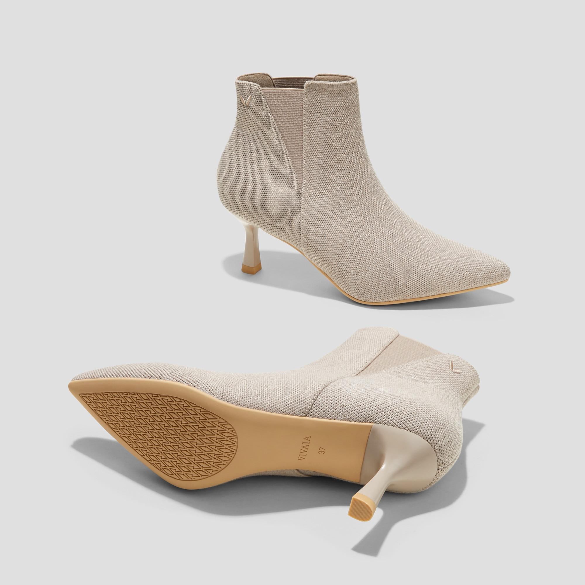 Pointed-Toe Wool Ankle Heel Boots (Alexandra) Product Image