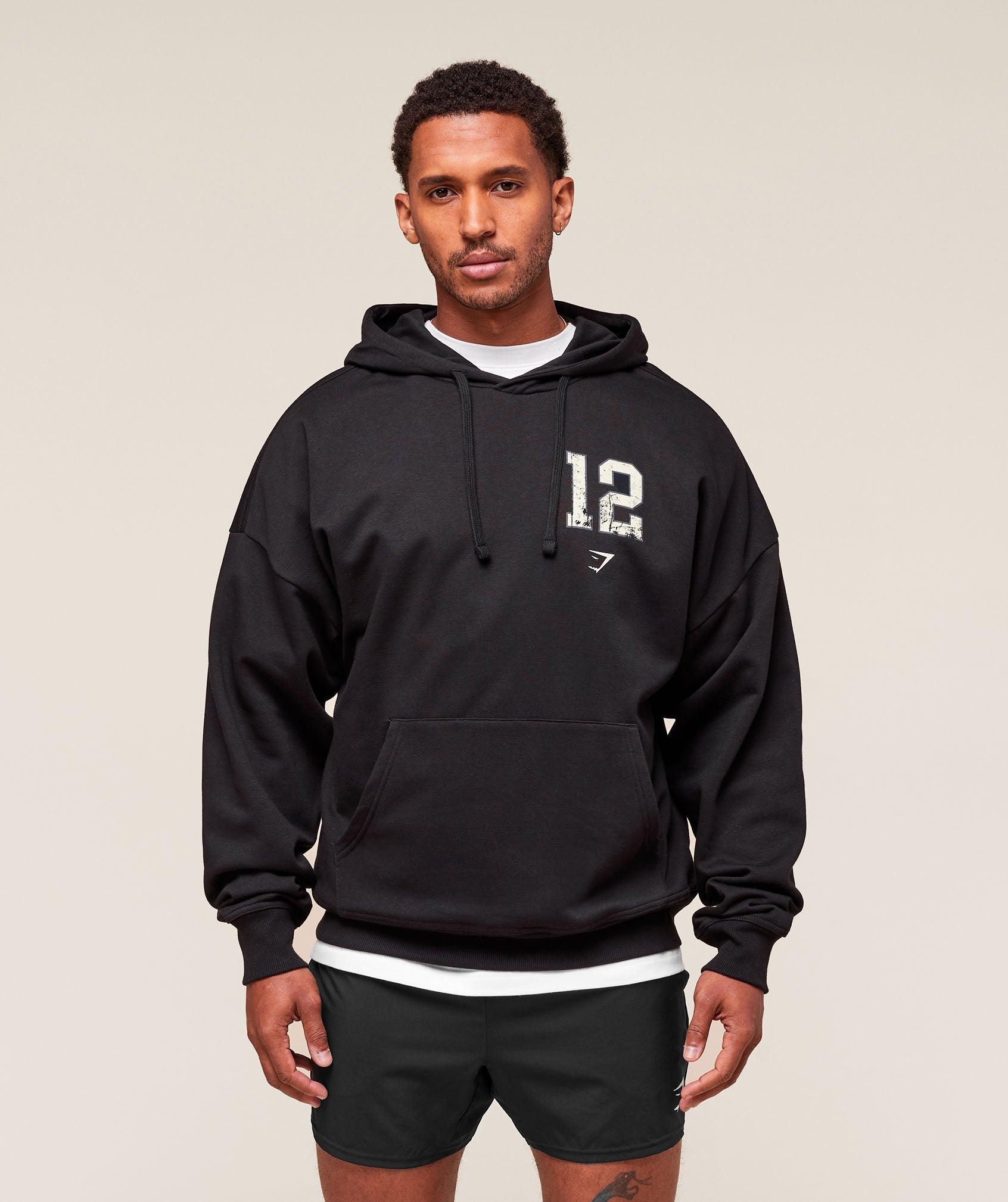 Gymshark Campus Hoodie - Black Male Product Image