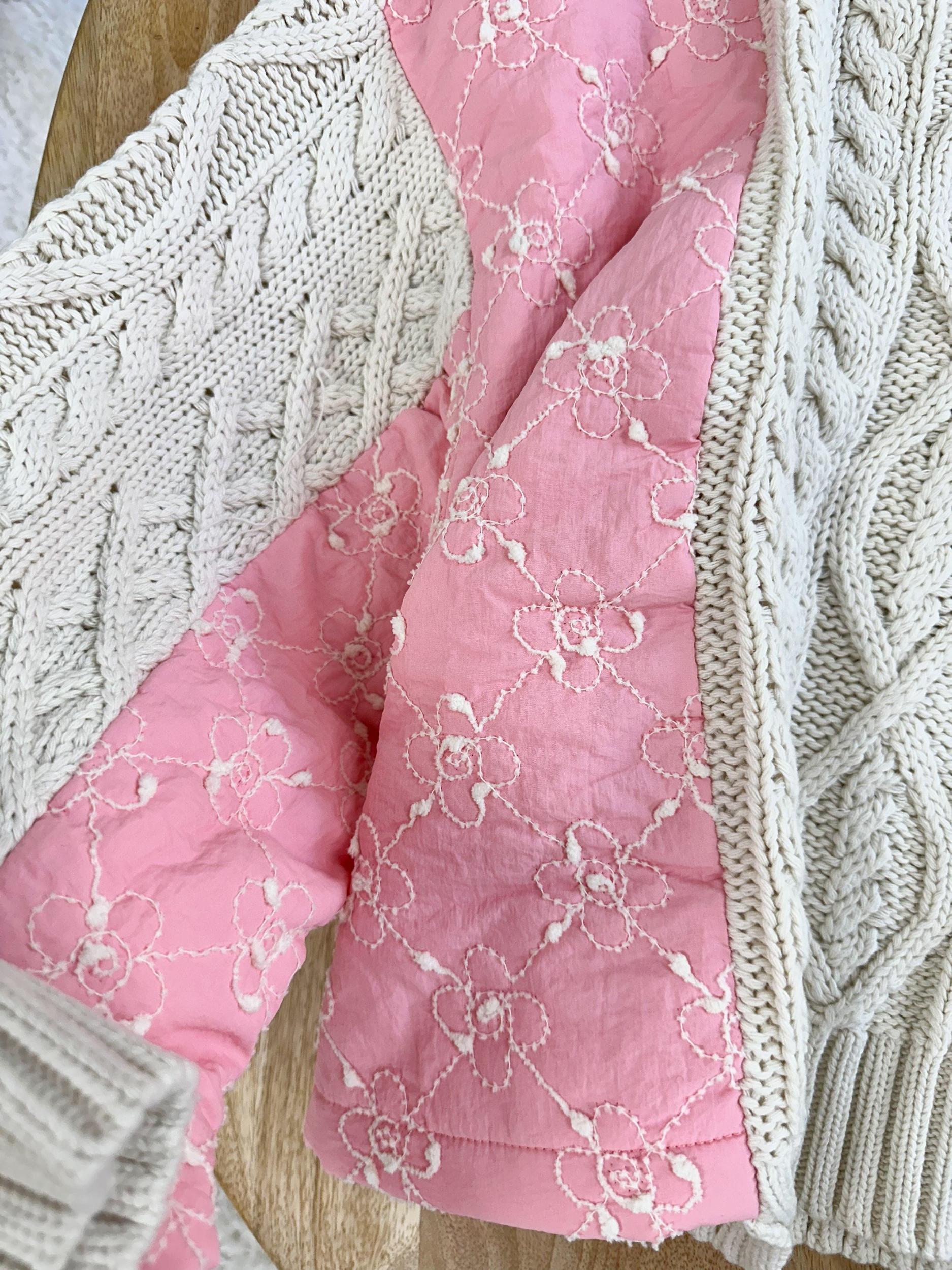 Pink Blossom Quilted Kit Sweater Product Image