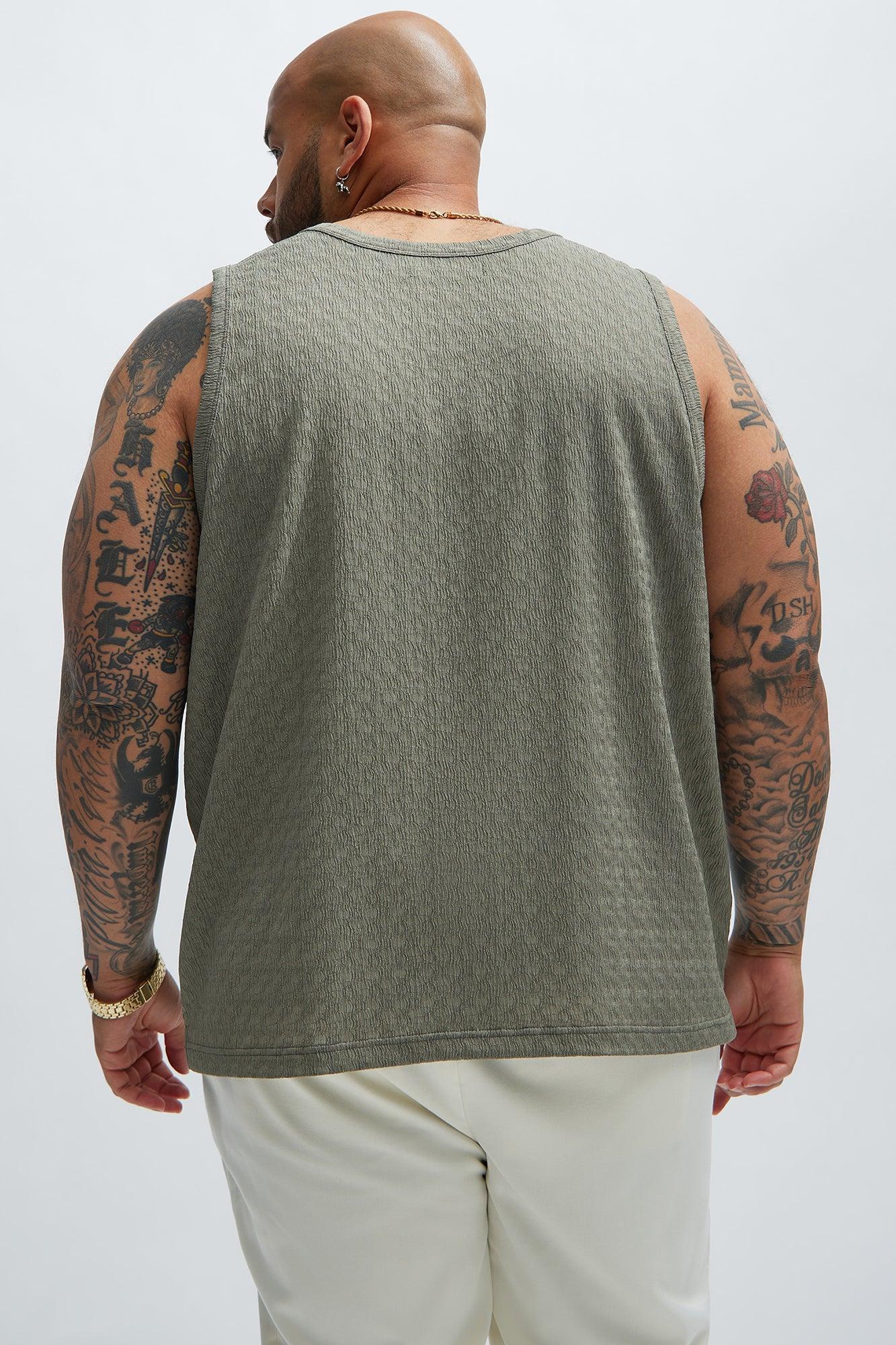 Reign Textured Tank - Olive Product Image