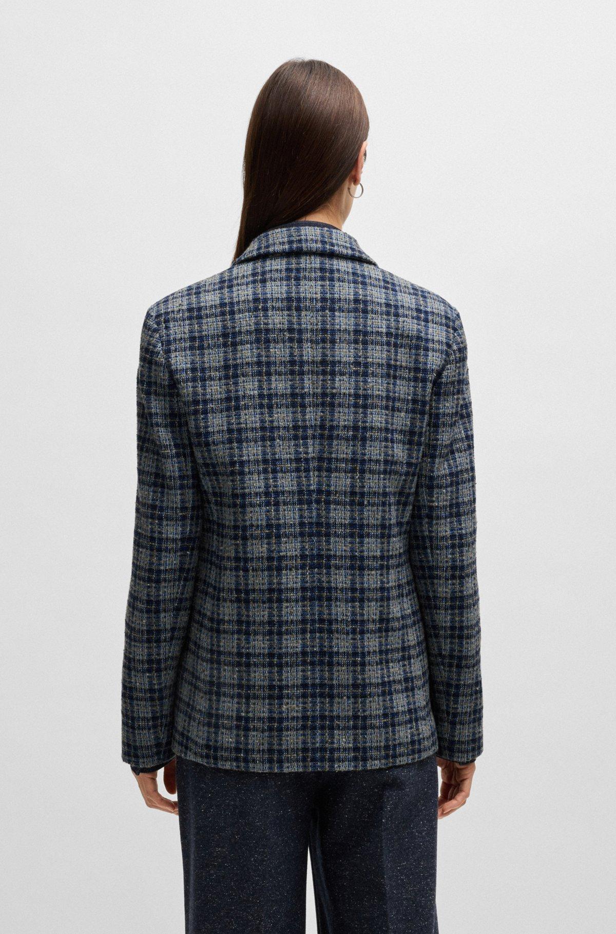 Relaxed-fit double-breasted jacket in checked tweed Product Image