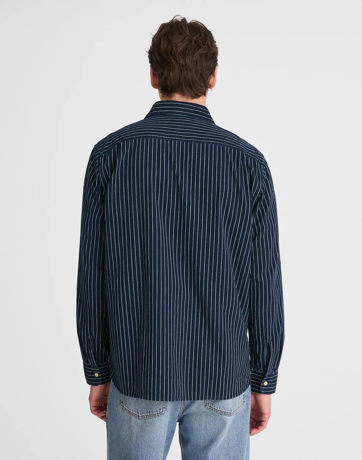 Indigo-Dyed Stripe Work Shirt Product Image