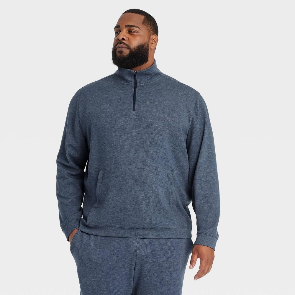 Mens Big Mesh Spacer 1/2 Zip Top - All In Motion Blue 2XL Product Image