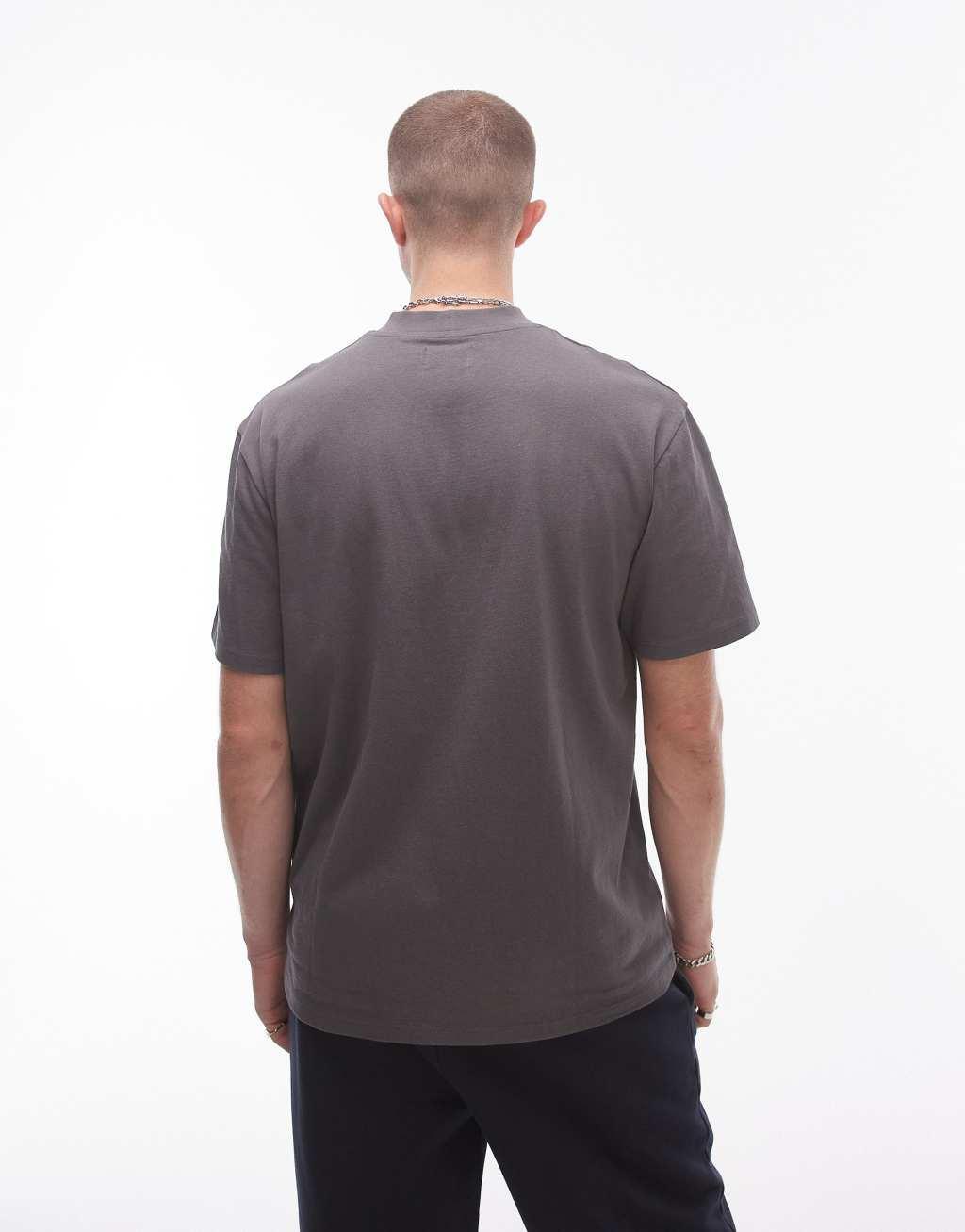 Topman oversized fit t-shirt in charcoal Product Image