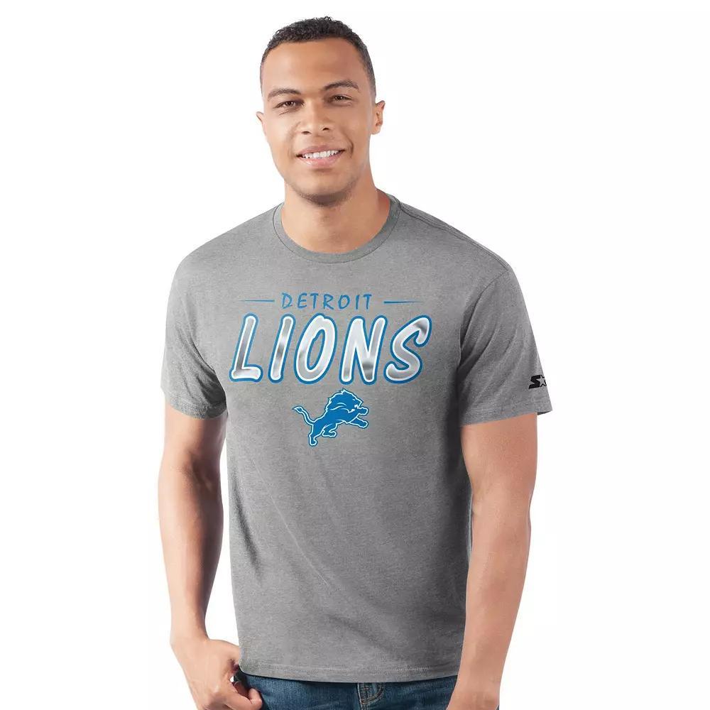 Men's Starter Heather Gray Detroit Lions Prime Time T-Shirt,  Product Image