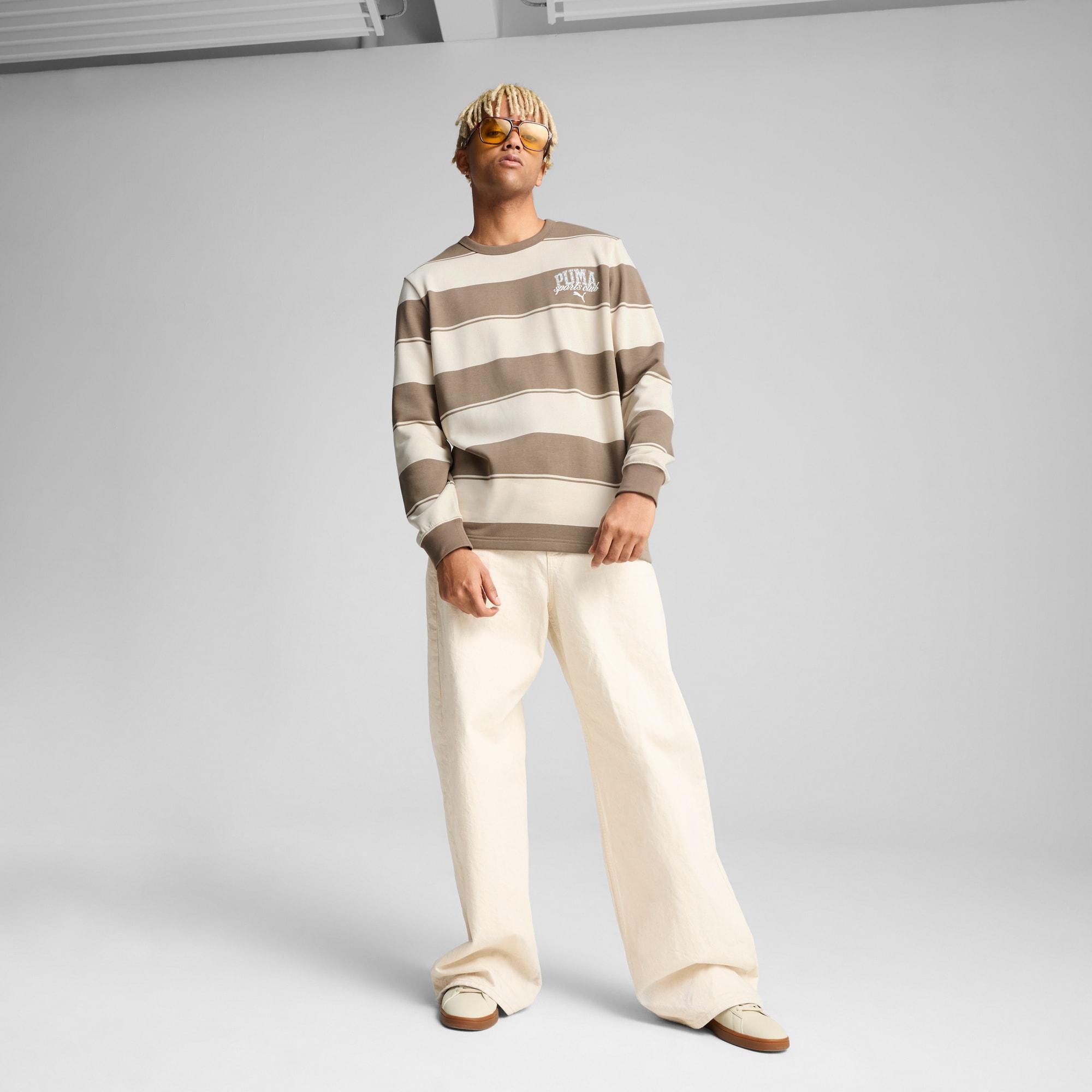 PUMA Class Men's Striped Crew Sweatshirt Product Image