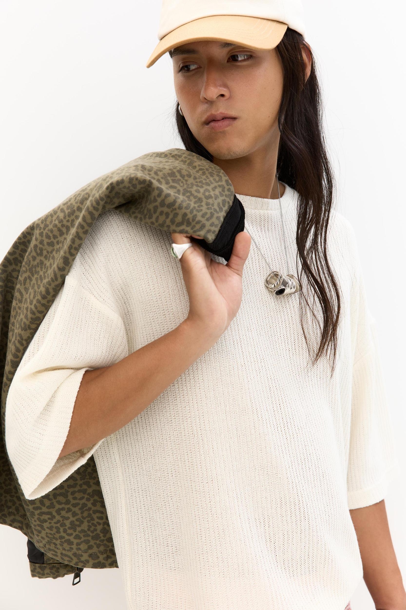 Boxy fit knit T-shirt Product Image