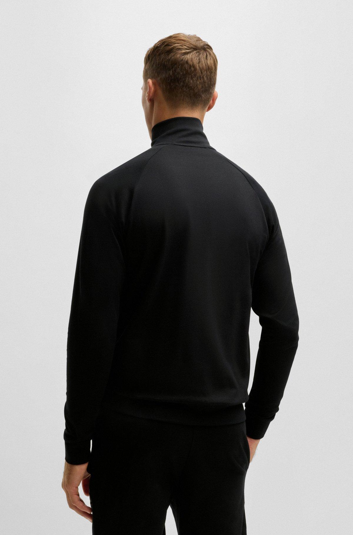 Cotton-terry zip-up jacket with logo print Product Image