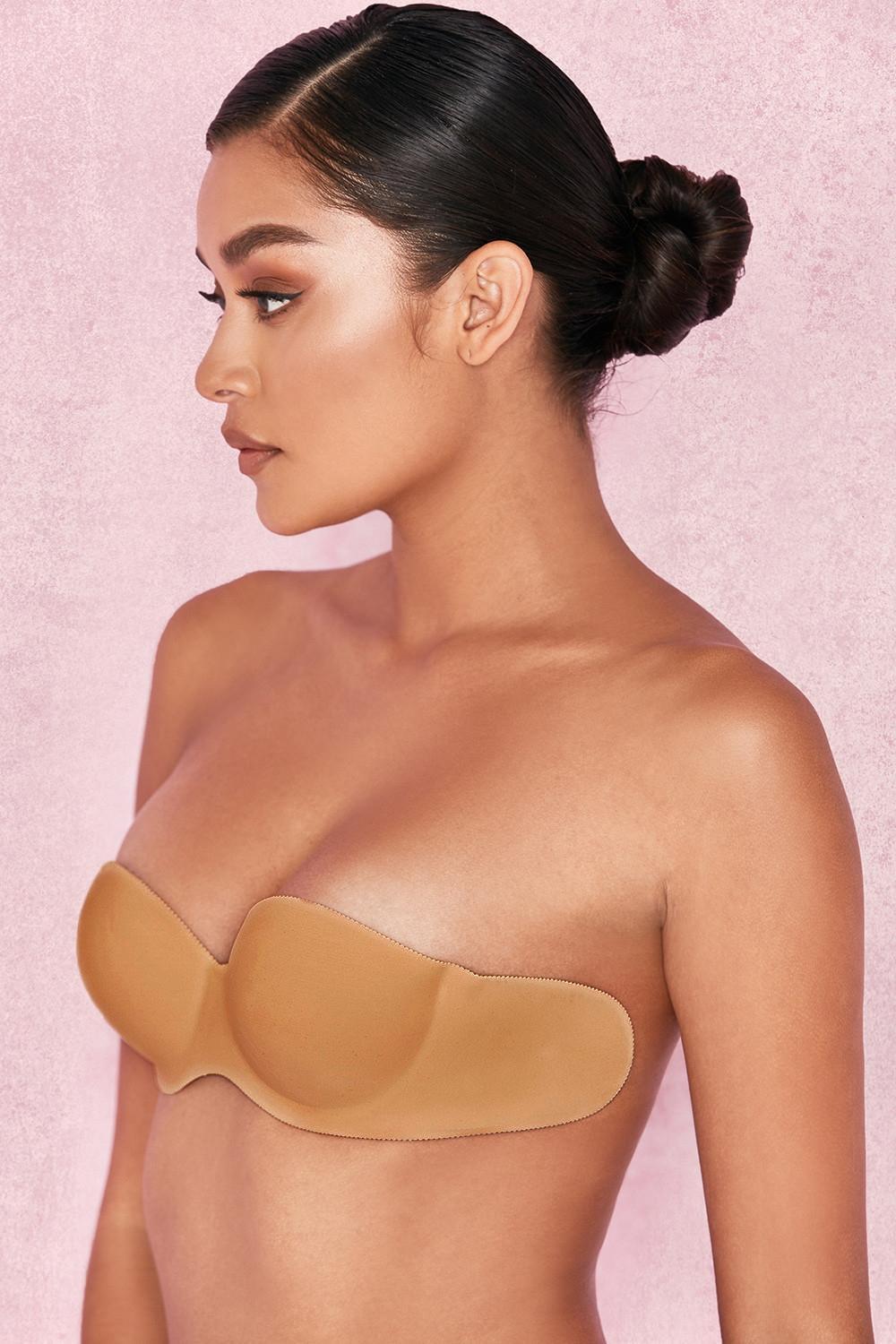 Strapless Backless Moulded Sticky Bra - Caramel Product Image