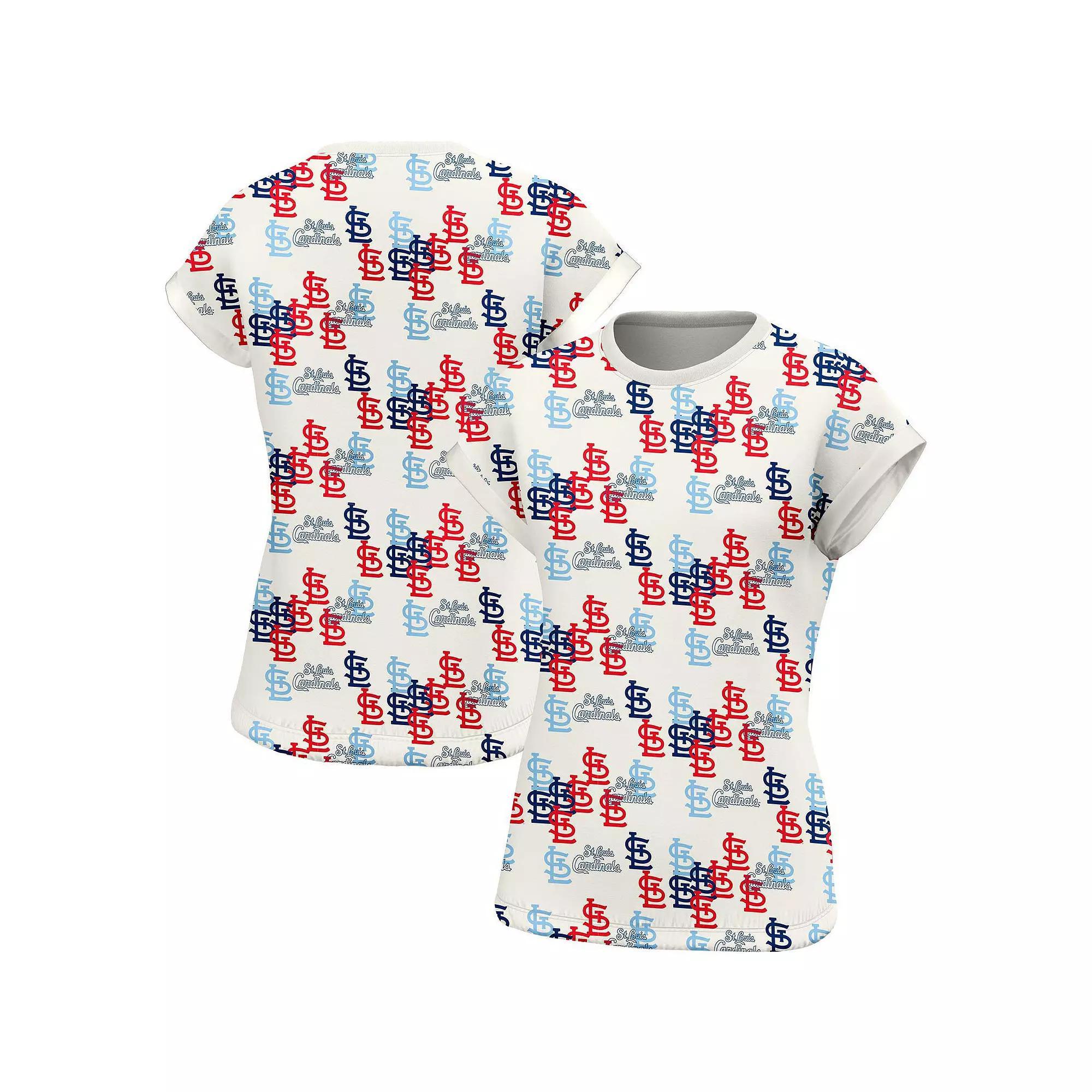 Women's Lusso White St. Louis Cardinals Madge Dolman Tri-Blend T-Shirt,  Product Image