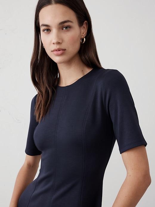 Soft Touch Scuba Seamed Midi Dress Product Image