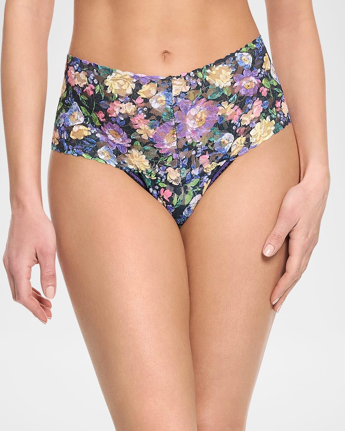 Signature Lace Printed Retro Thong Product Image