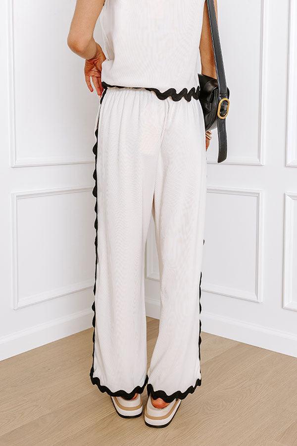 Urban Chic High Waist Wide Leg Pants in Cream Product Image