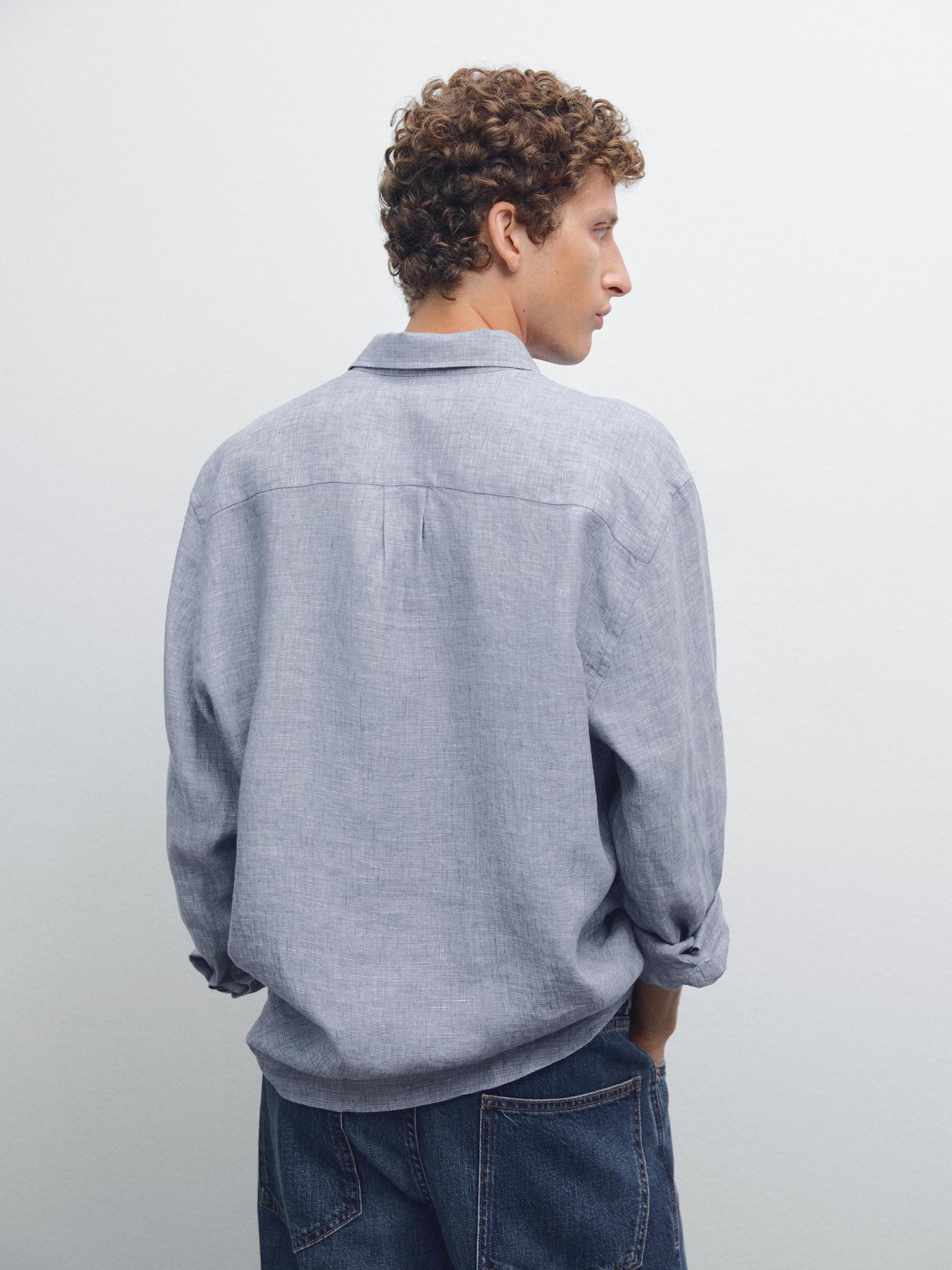 100% linen regular fit shirt Product Image