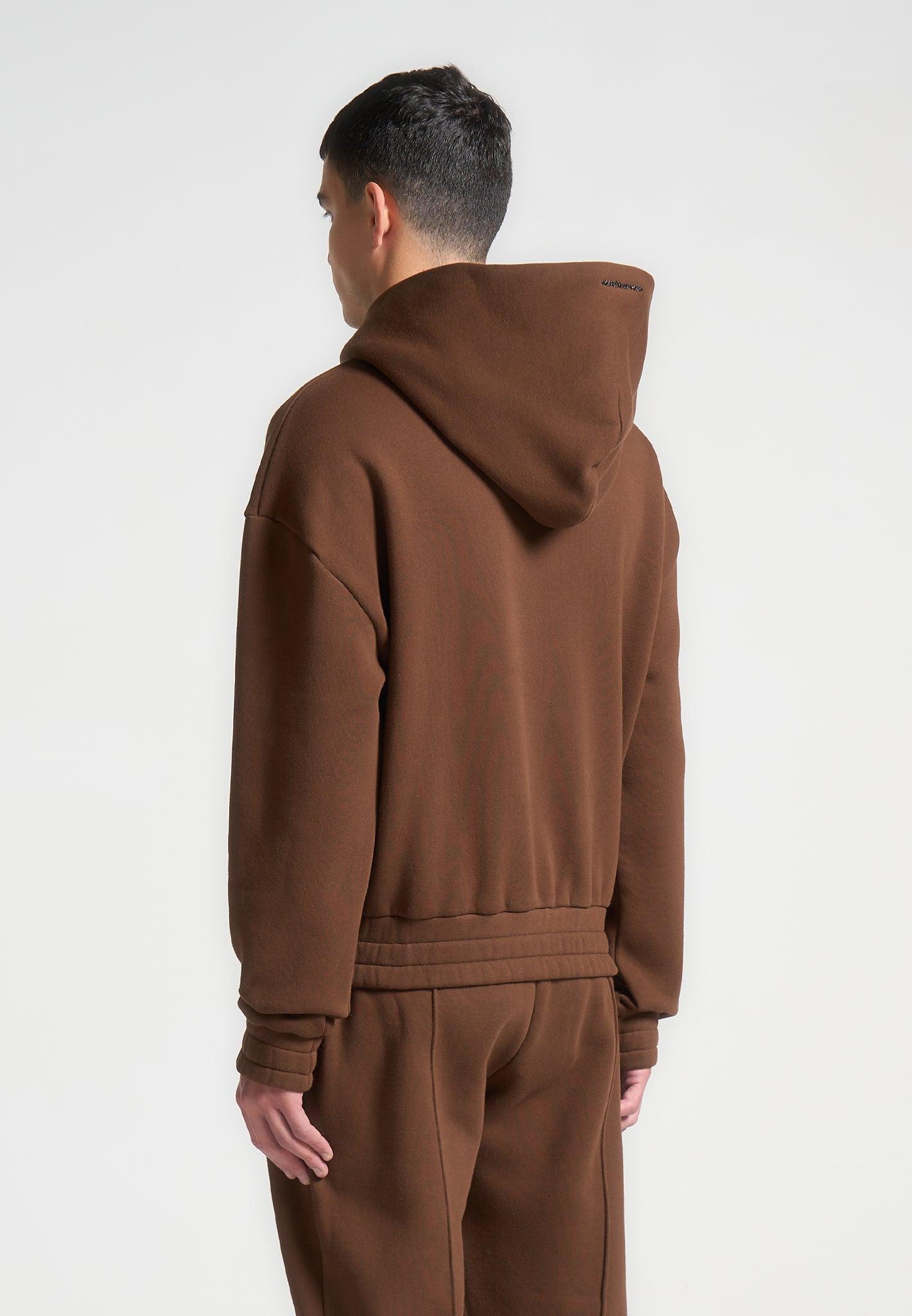 Éternel Cropped Hoodie - Brown Male Product Image