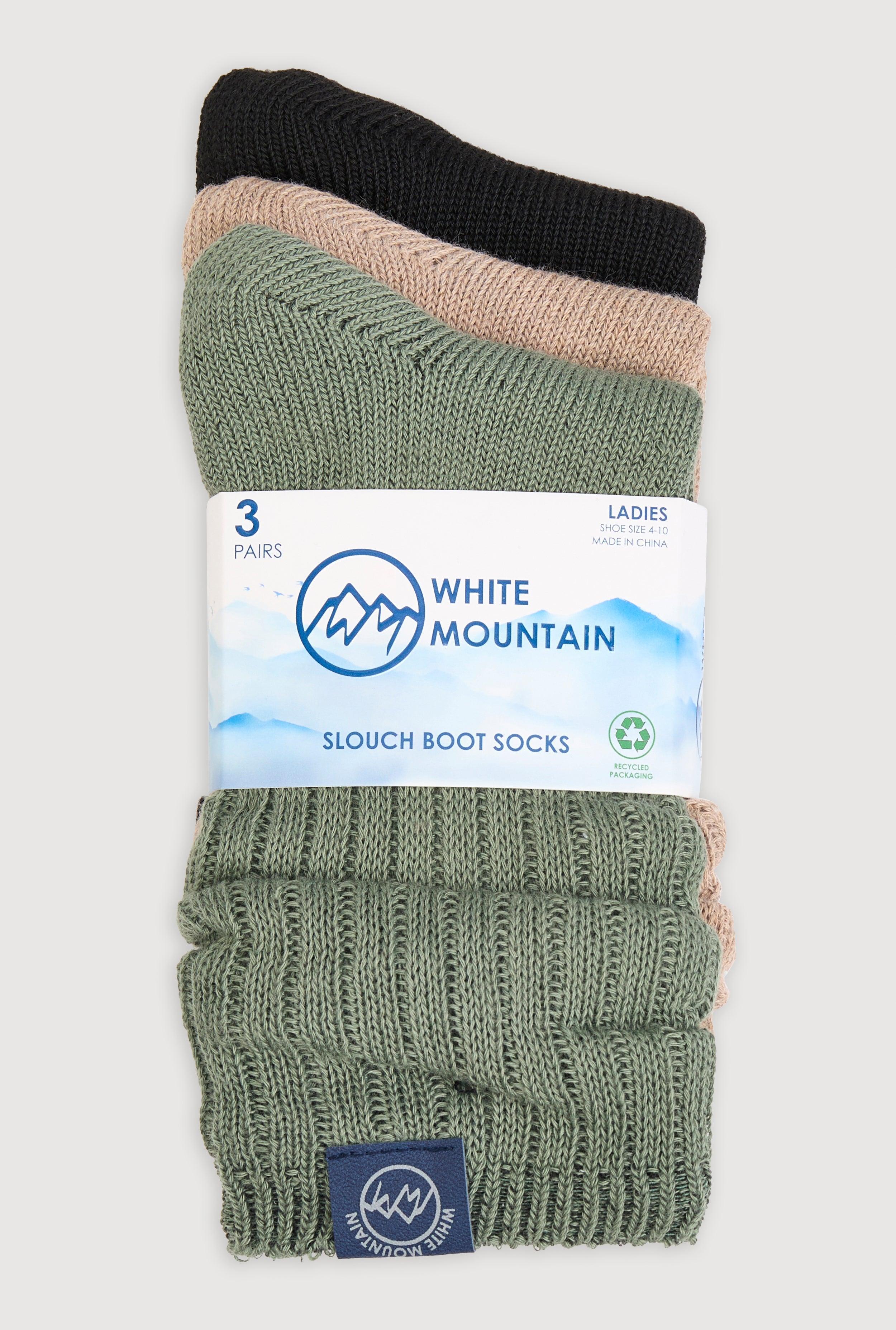 Womens Ribbed Cuff Slouch Boot Socks 3 Pack Size 4-10 Product Image