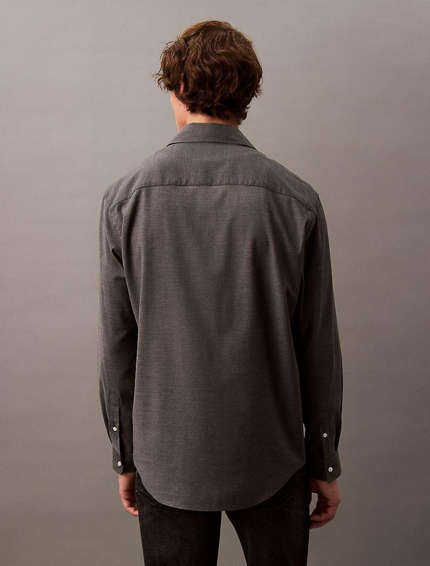 Relaxed Wool Blend Button-Down Shirt Product Image