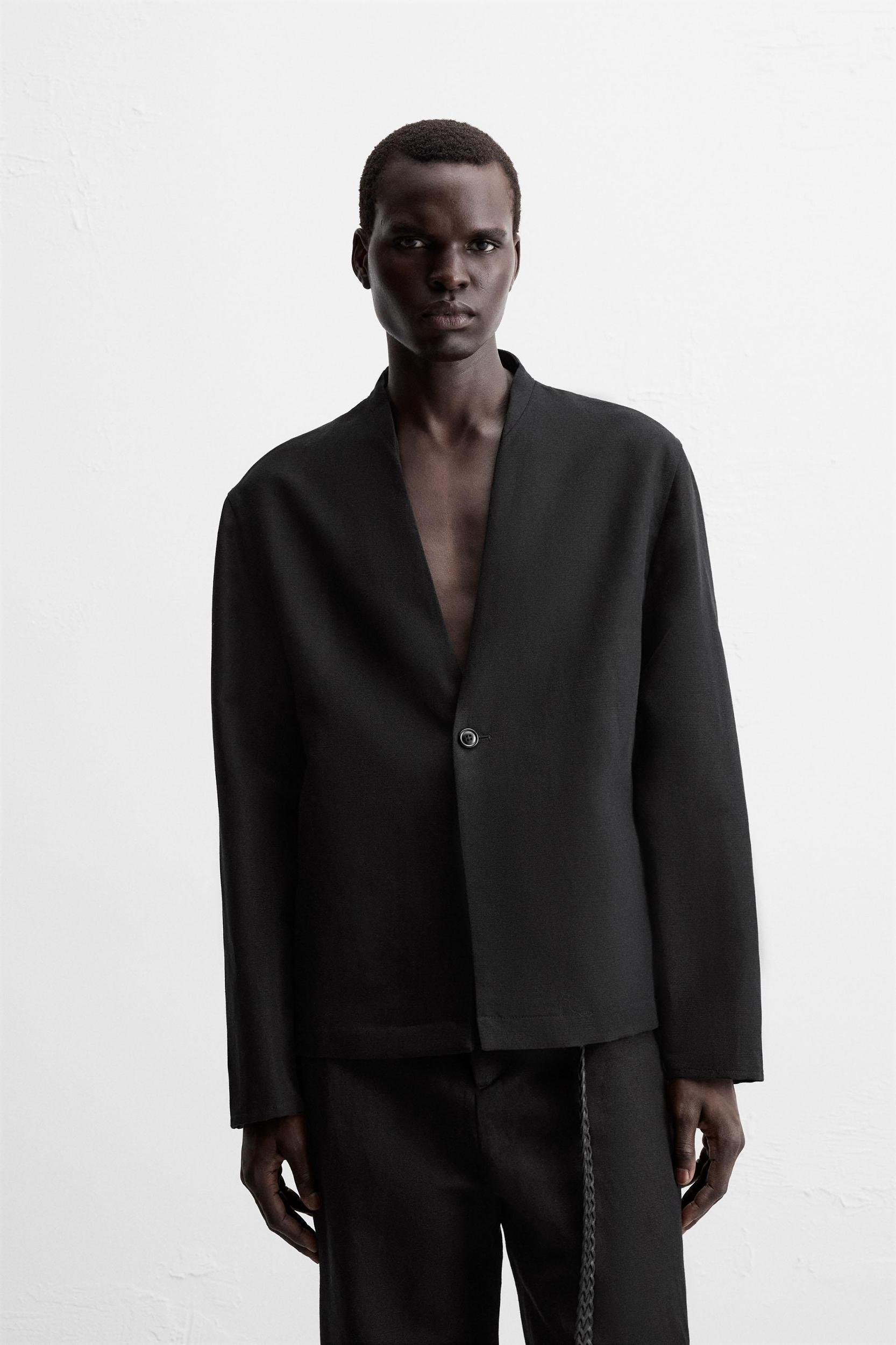 COTTON-LINEN SUIT BLAZER Product Image