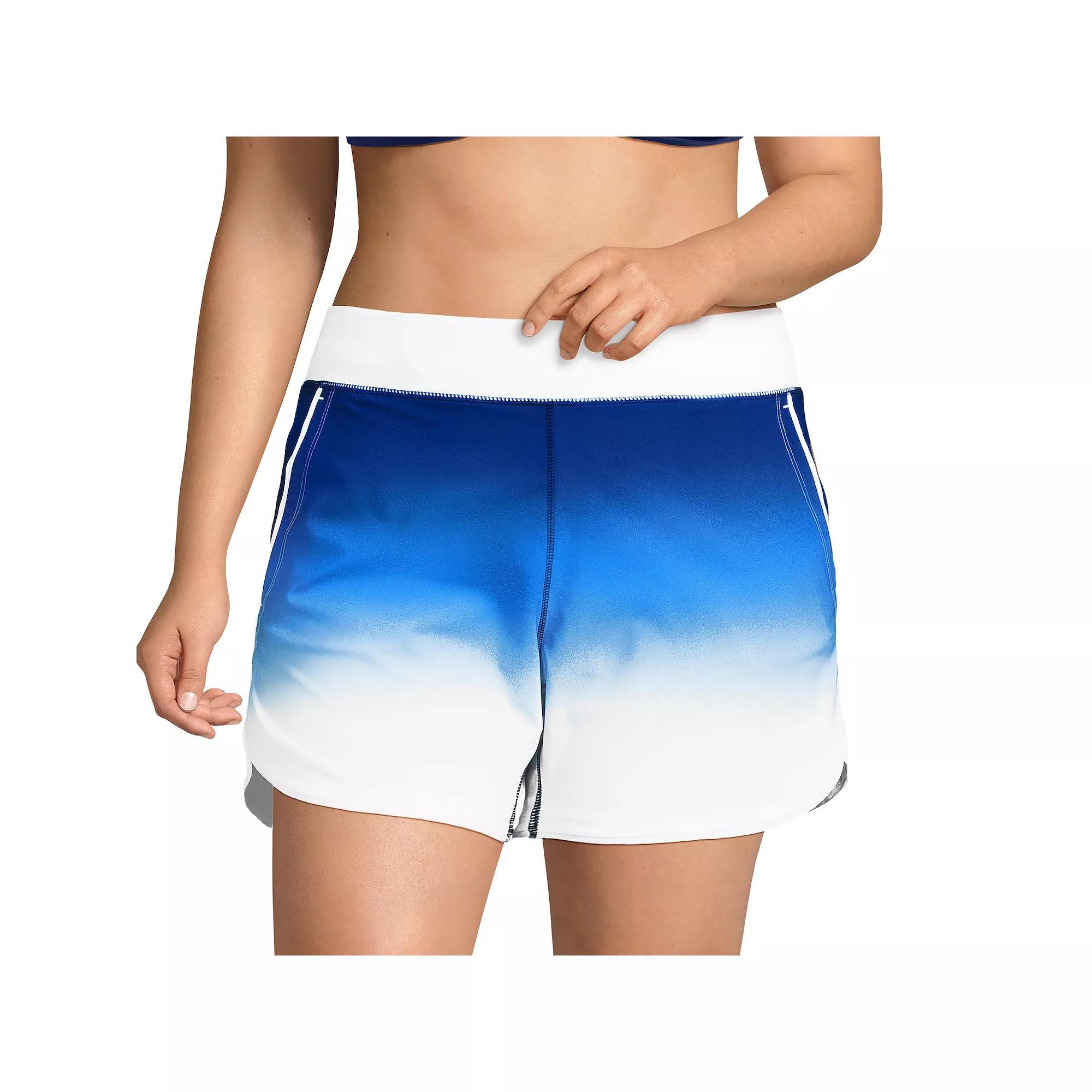 Plus Size Lands' End 5" Quick Dry Swim Shorts With Panty, Women's, Size: 16 W, Navy Blue Ombre Product Image
