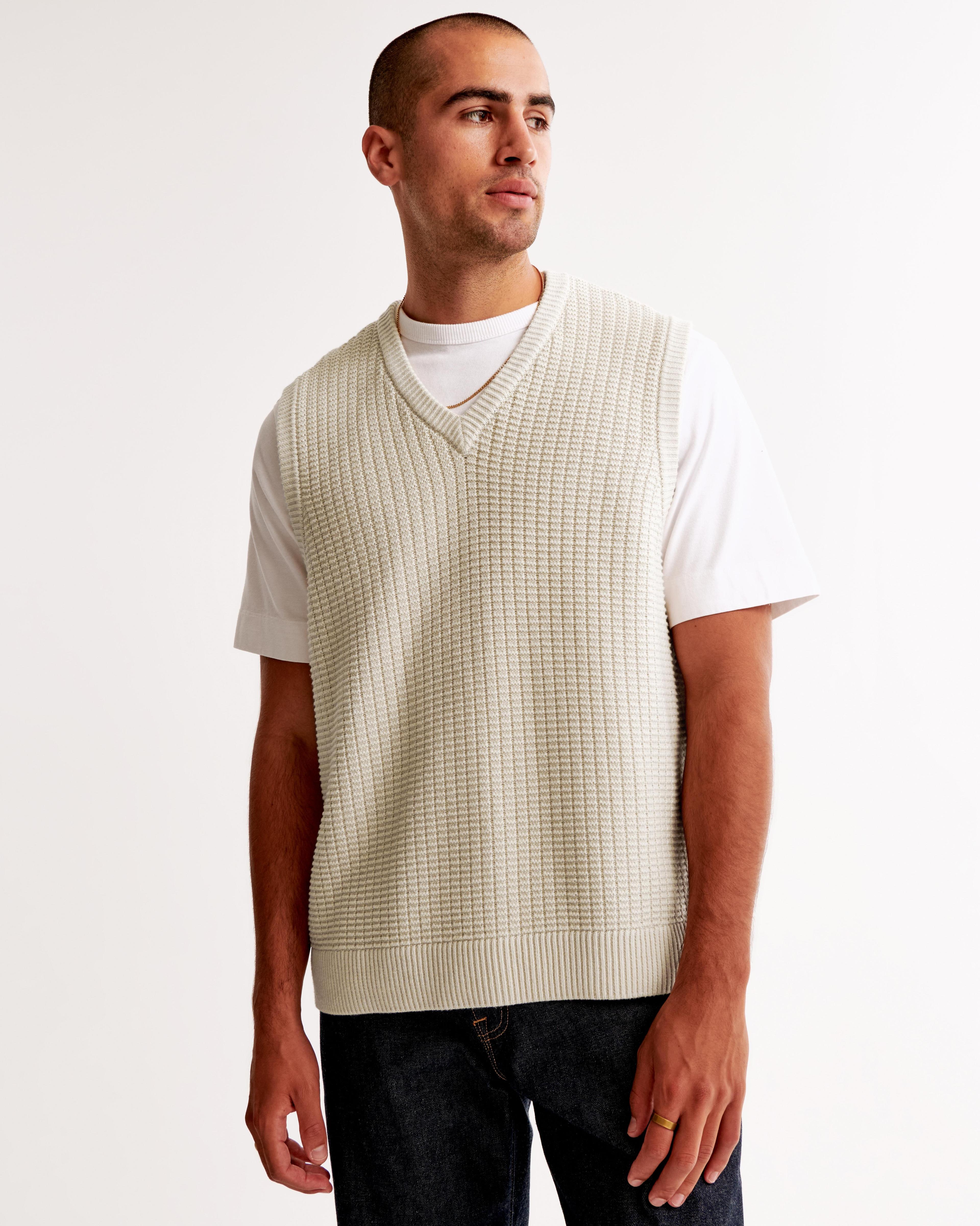 Oversized Stitchy Sweater Vest Product Image