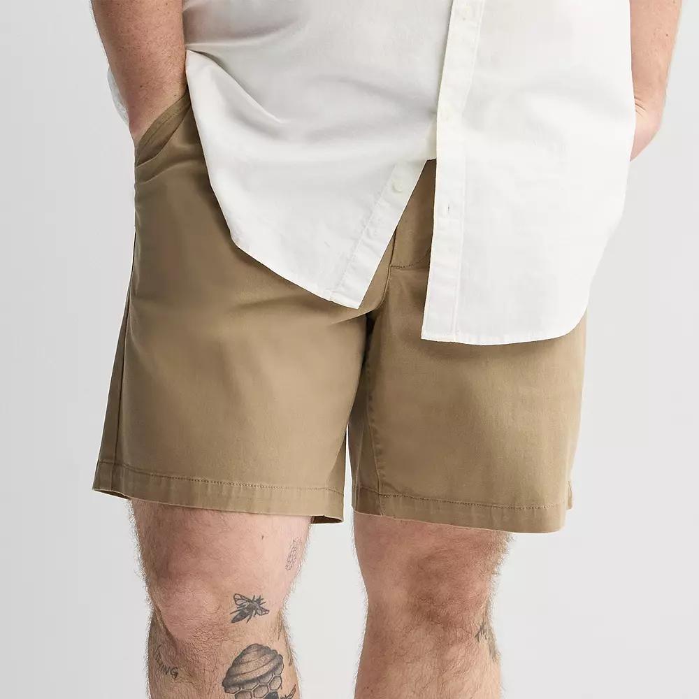 Big & Tall Sonoma Goods For Life® Below-the-Knee Flexwear Flat Front Shorts, Men's, Size: 54, Lead Gray Product Image