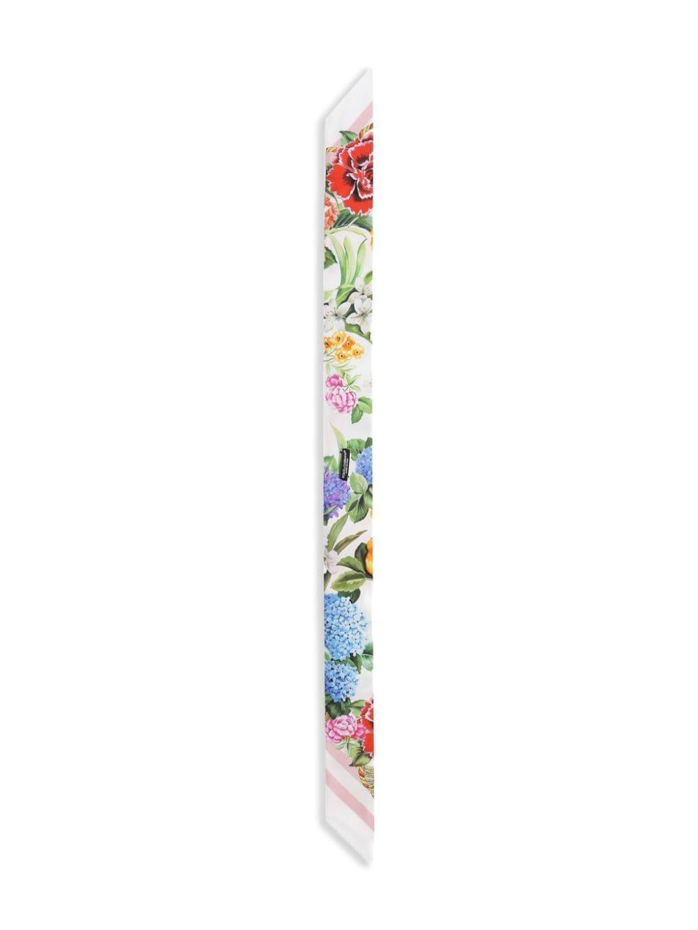 DOLCE & GABBANA Floral-print Twill Headscarf (6x100) In Multicolor Product Image