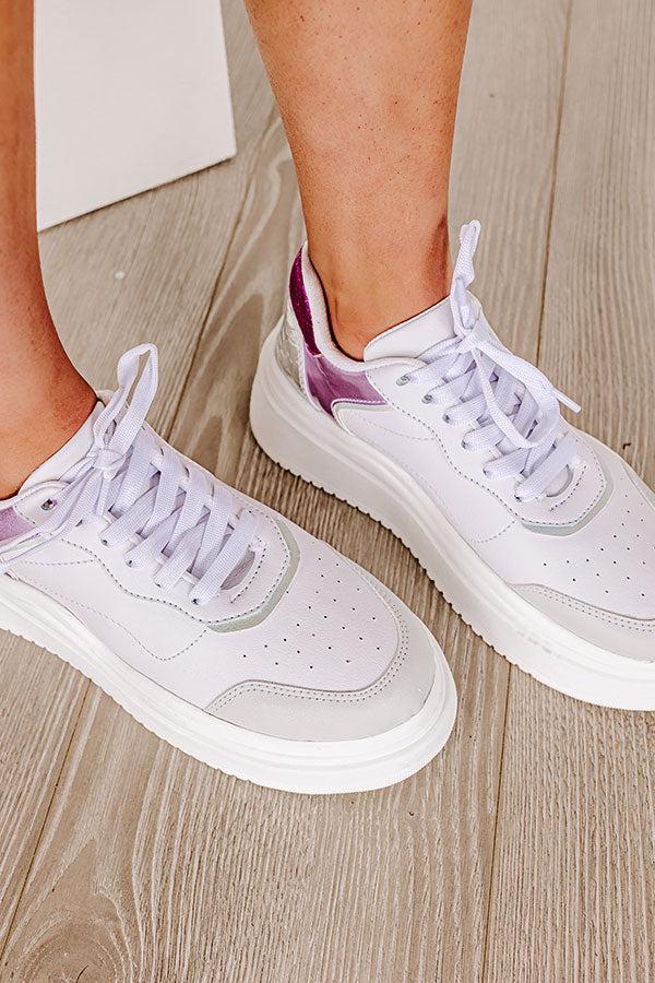 The Avianna Faux Leather Sneaker In Purple Product Image