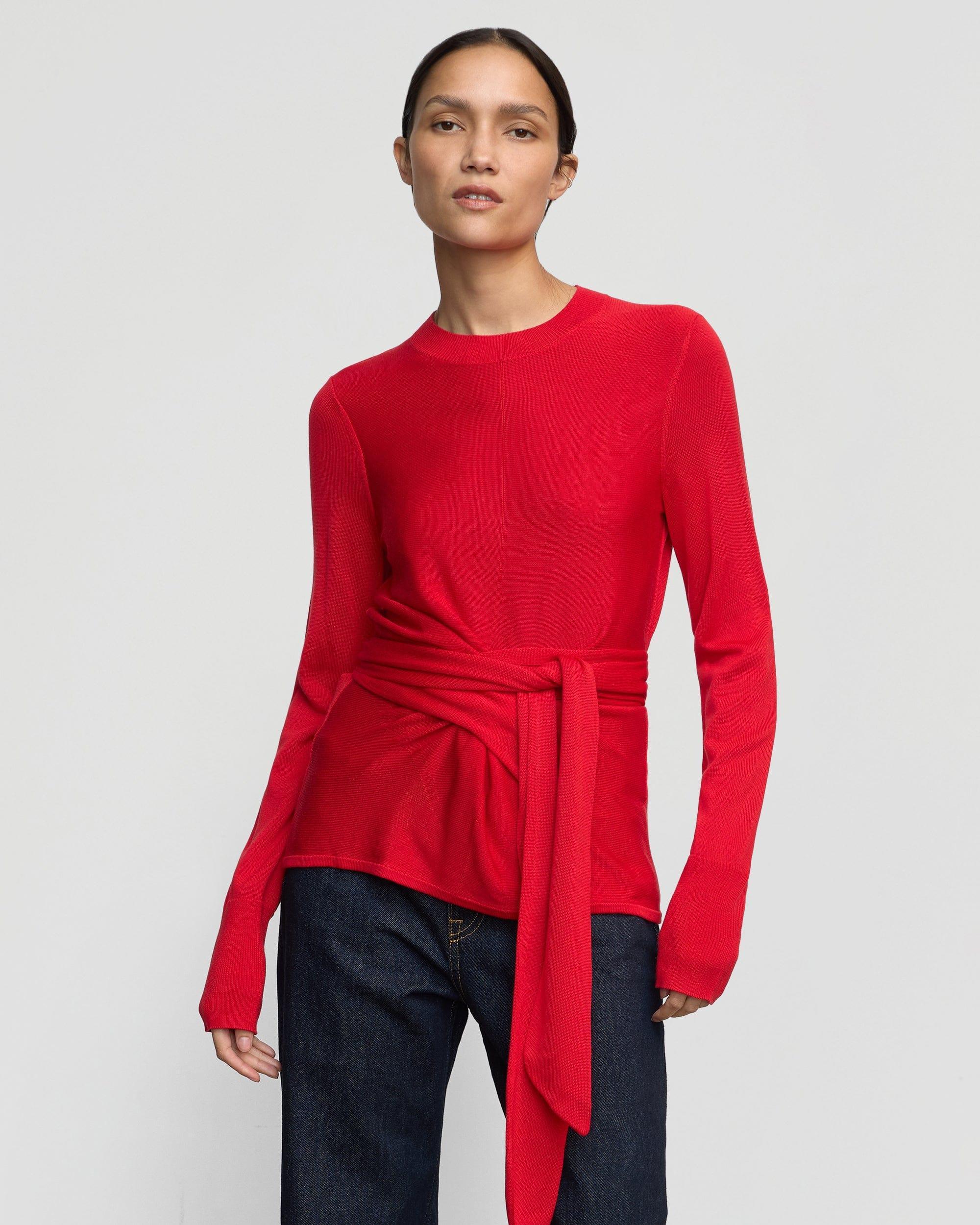 Robin Tie-Front Tencel-Wool Sweater Product Image