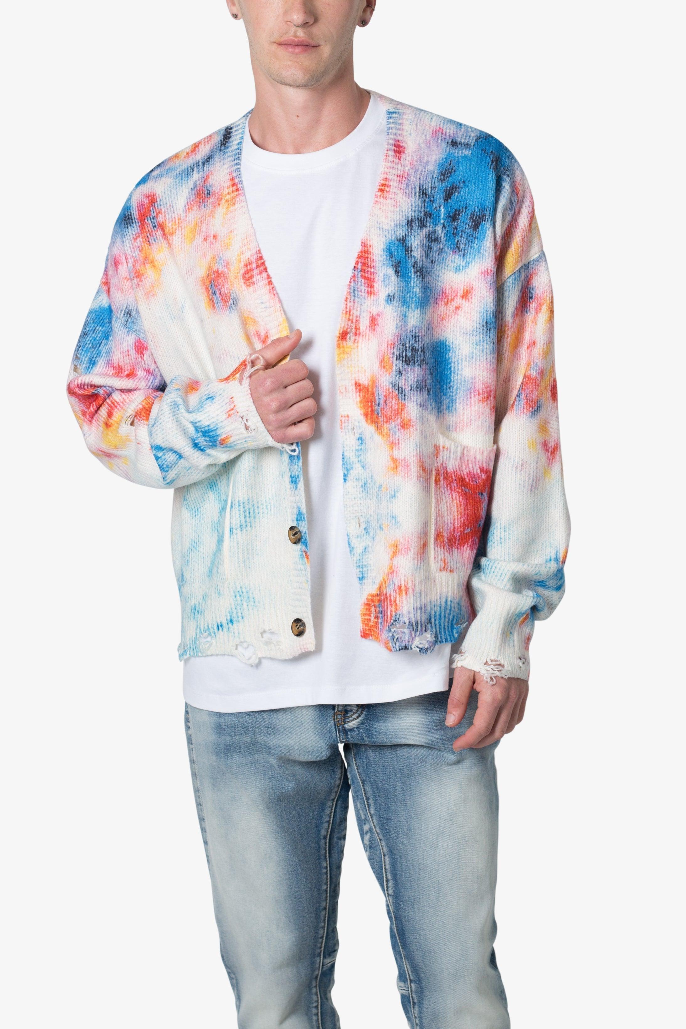 Tie Dye Cardigan Sweater - Multi Product Image