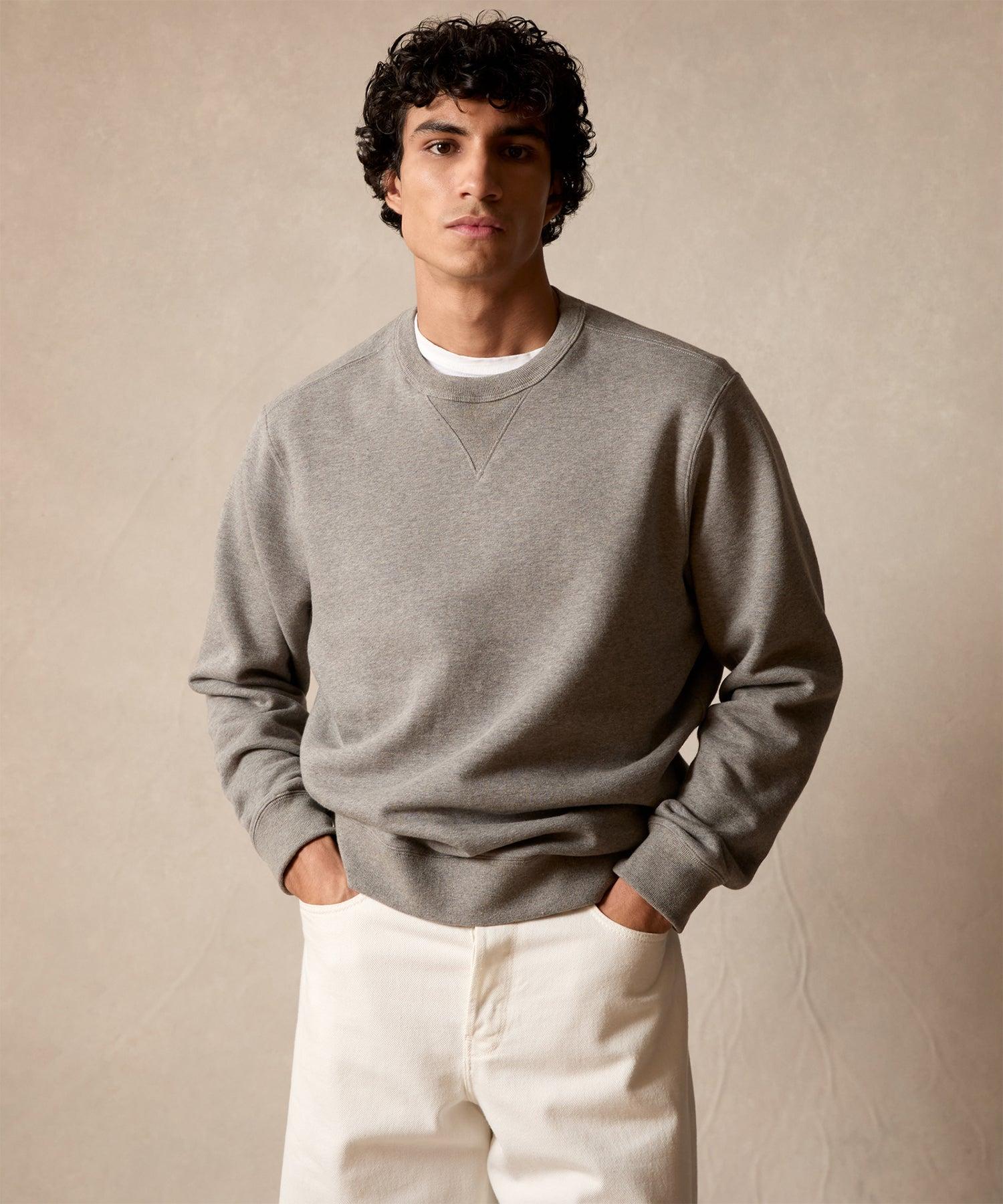 Cotton-Camelhair Fleece Sweatshirt in Grey Heather Product Image